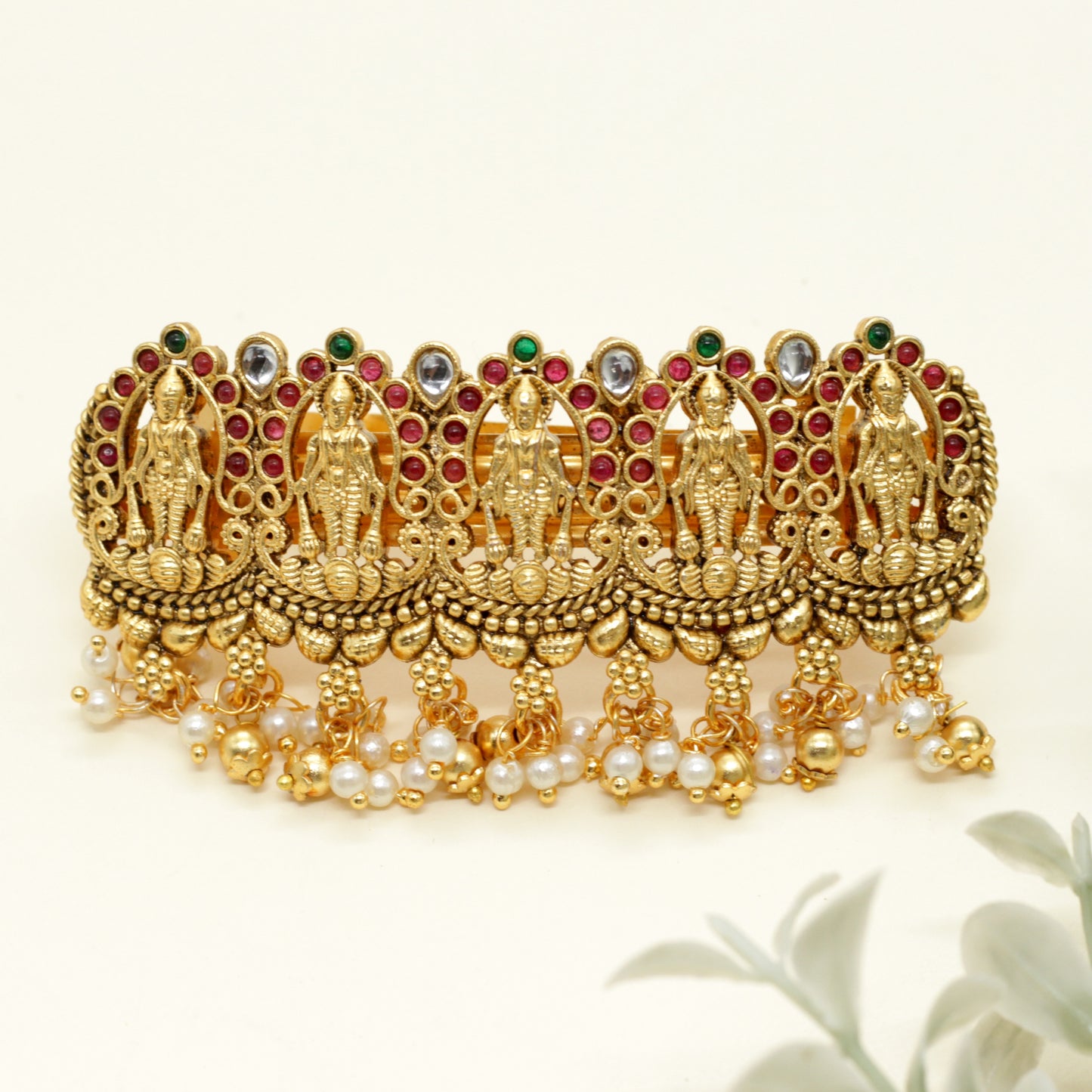 Budget Friendly Kemp Maha Vishnu Bridal Hair Clip - French Barrette Hair Clip For Women