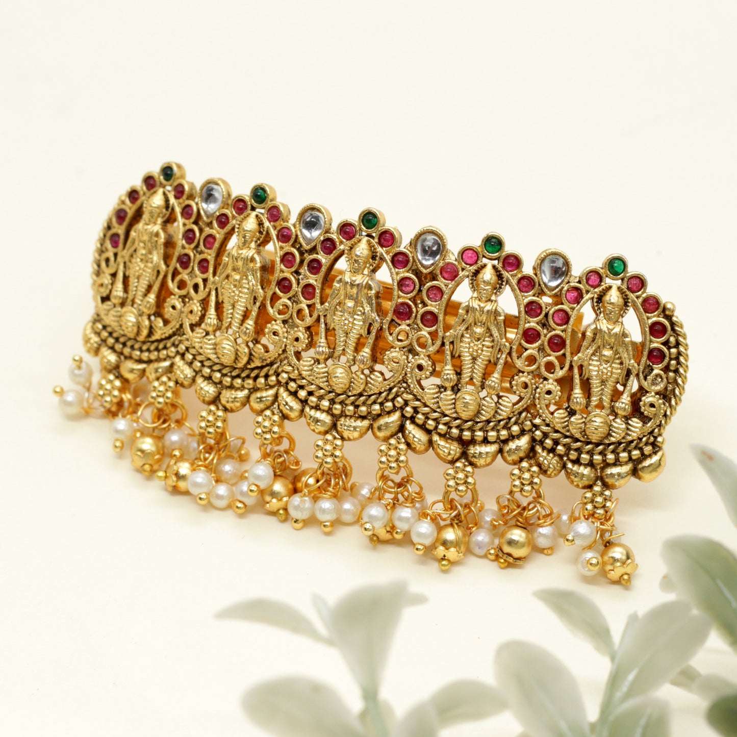 Budget Friendly Kemp Maha Vishnu Bridal Hair Clip - French Barrette Hair Clip For Women