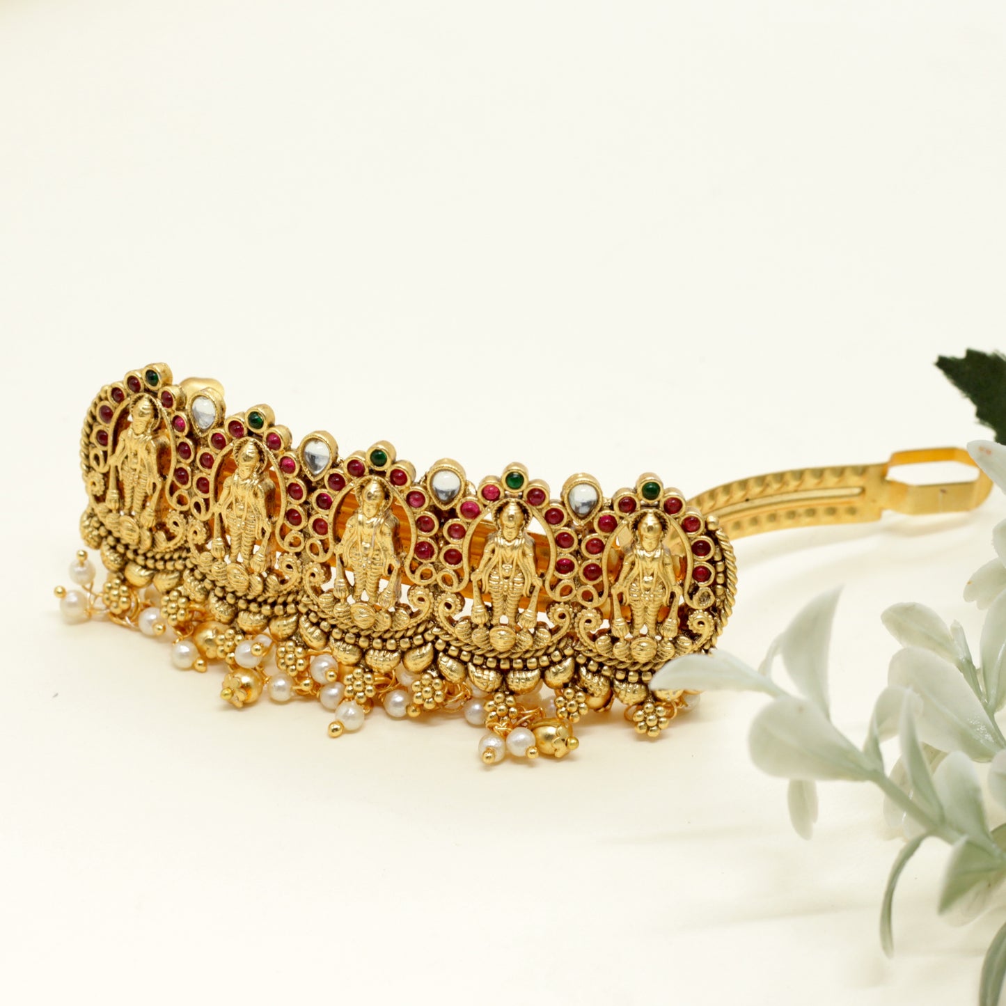 Budget Friendly Kemp Maha Vishnu Bridal Hair Clip - French Barrette Hair Clip For Women