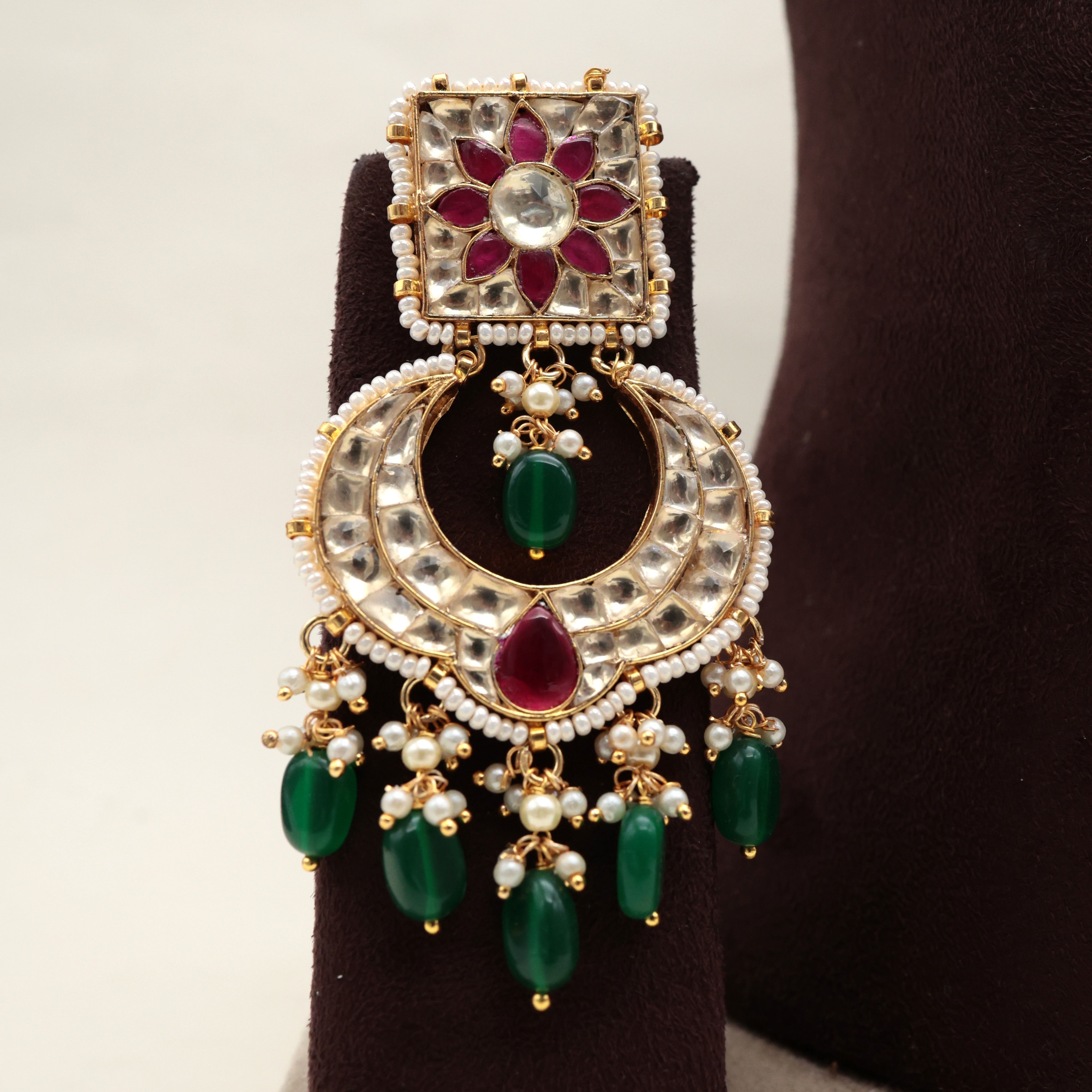 ACTRESS SONAKSHI SINHA INSPIRED PACHI KUNDAN BEADED BRIDAL CHOKER