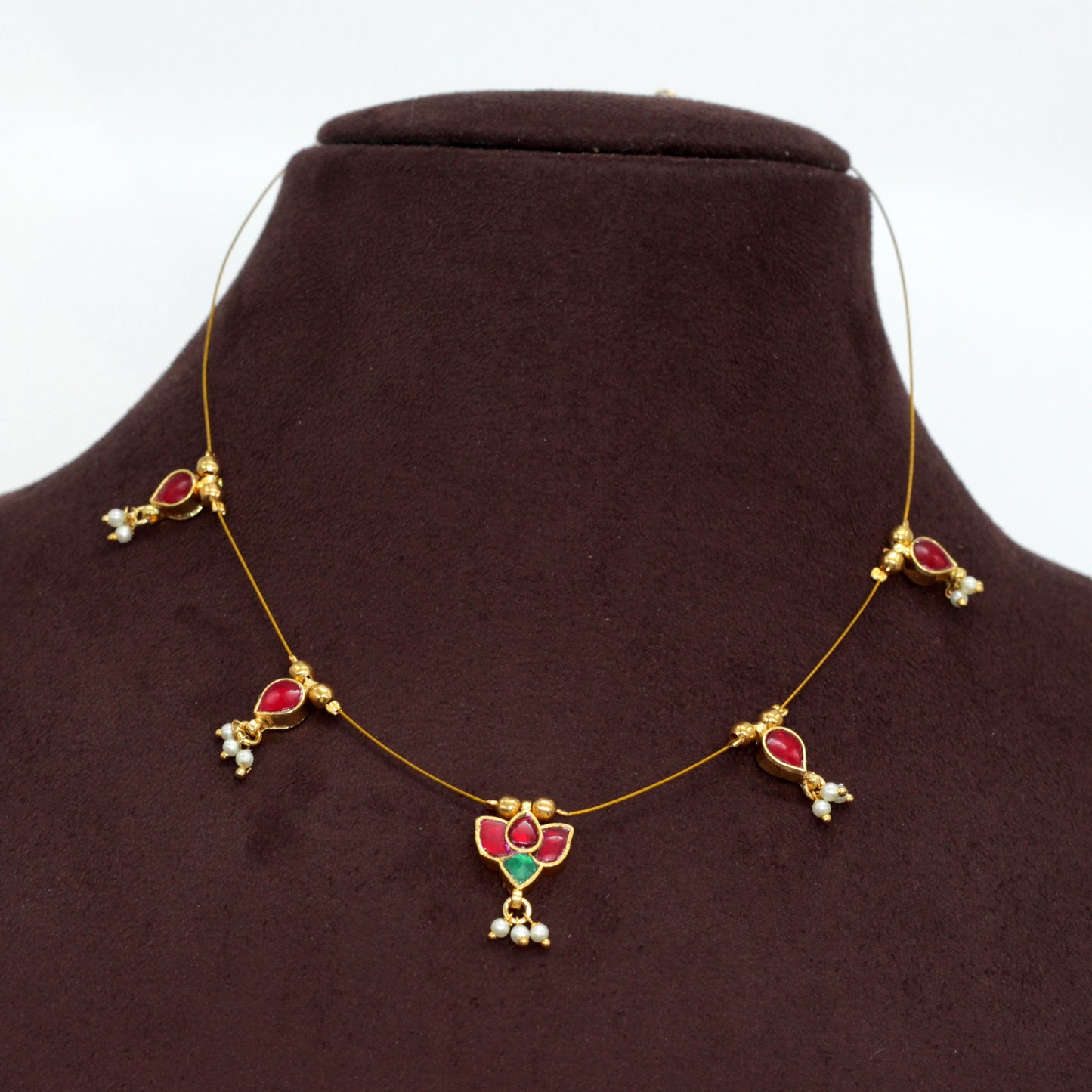 TAMARA - Handmade Jadau Kundan Invisible Necklace