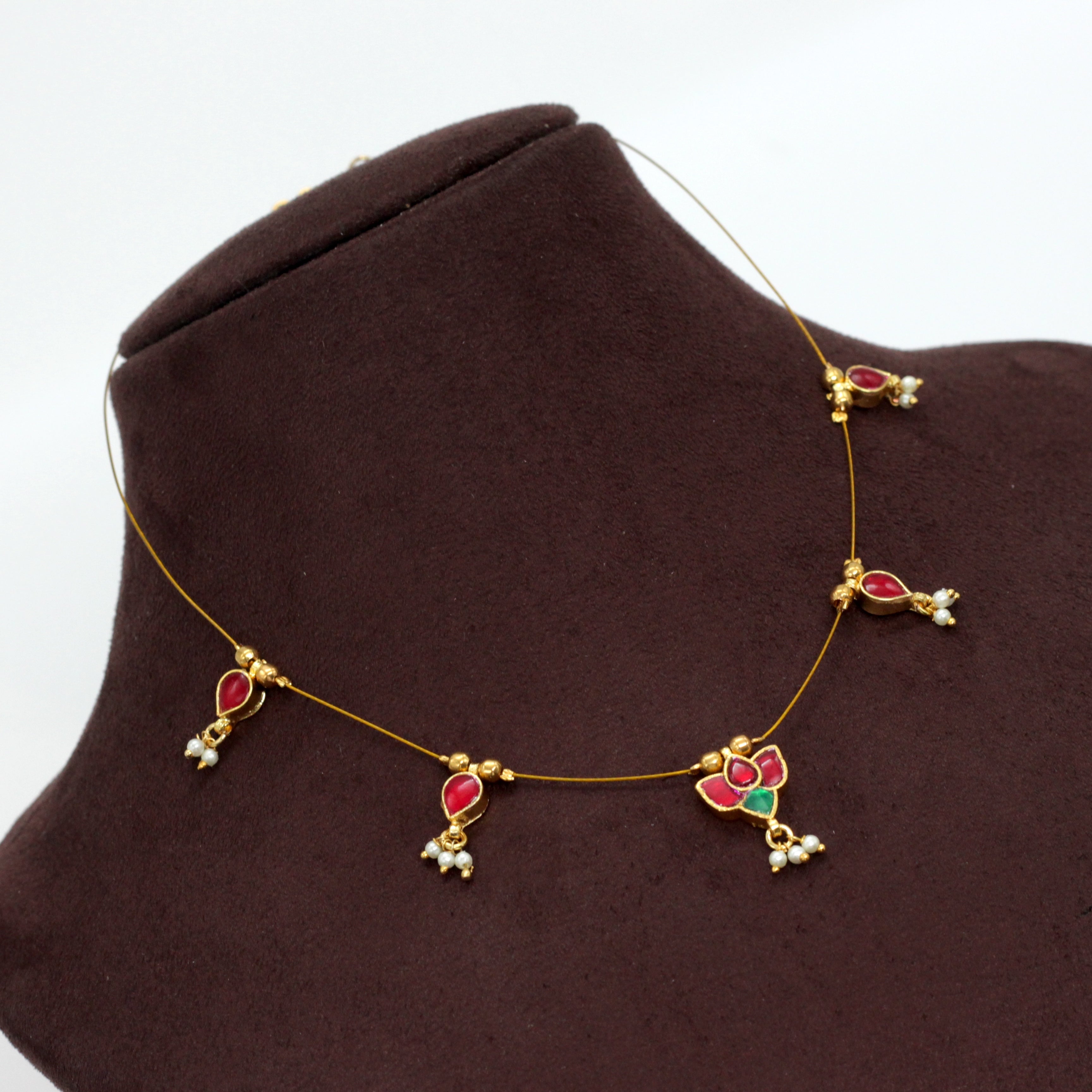 TAMARA - Handmade Jadau Kundan Invisible Necklace