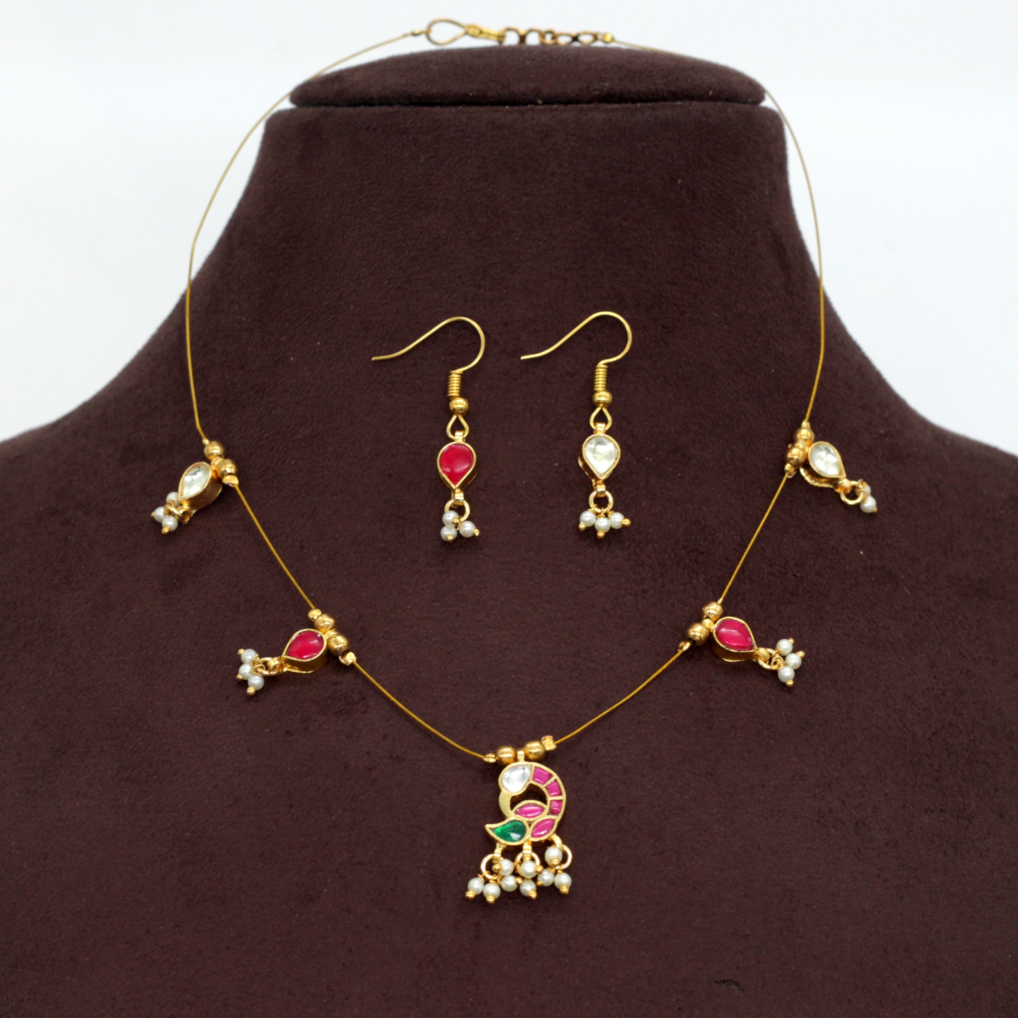 MOR - Handmade Jadau Kundan Invisible Necklace