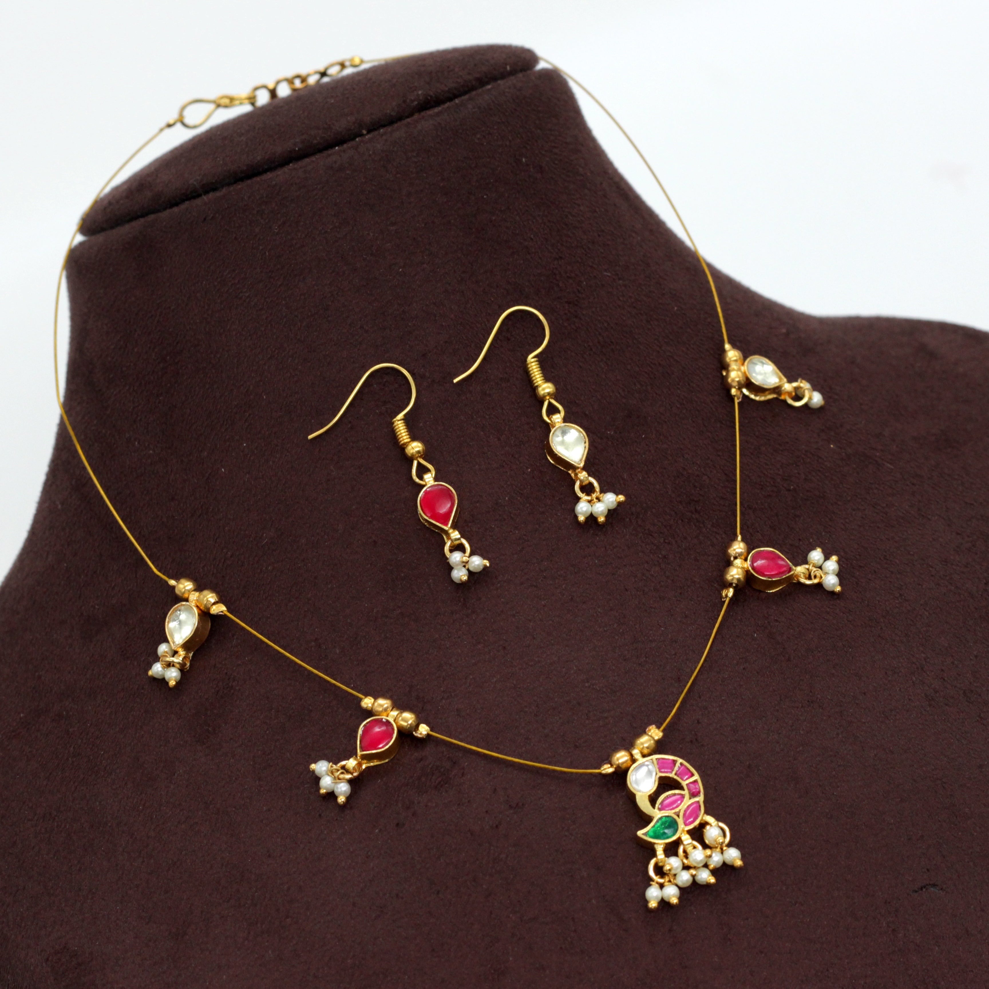 MOR - Handmade Jadau Kundan Invisible Necklace