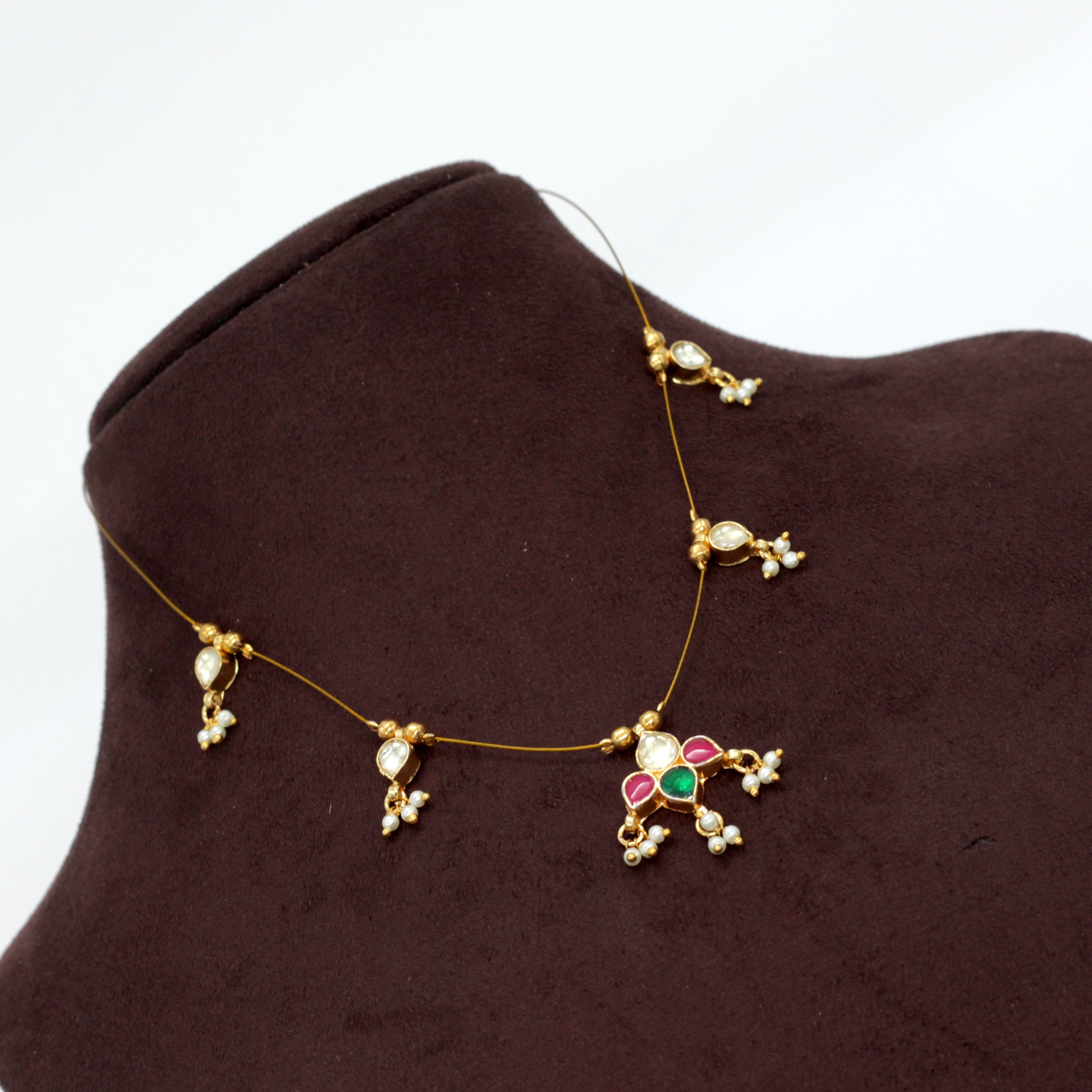 BESARI - Handmade Jadau Kundan Invisible Necklace