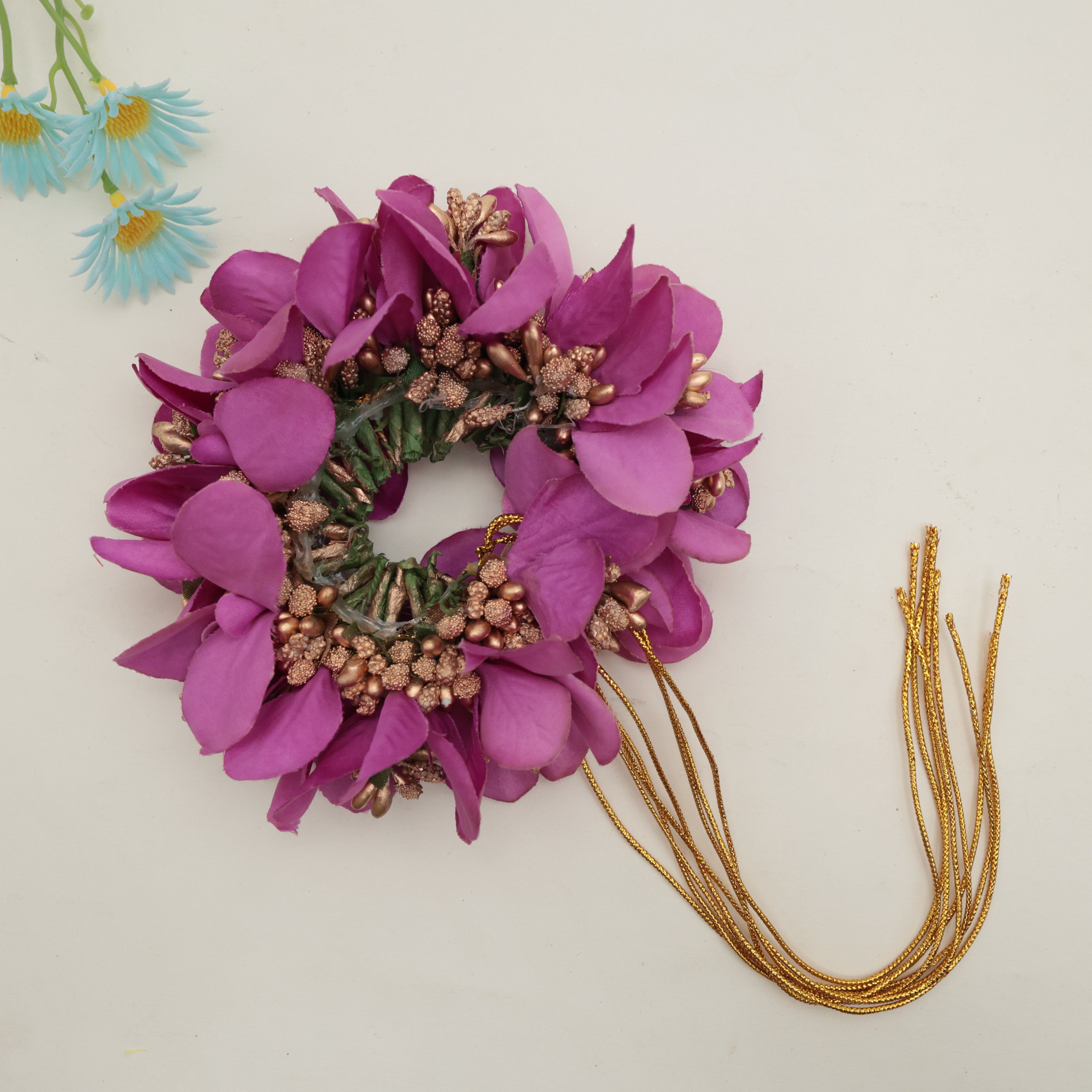 HANDMADE ORCHID PETALS WITH POLLEN BRIDAL VENI - PURPLE