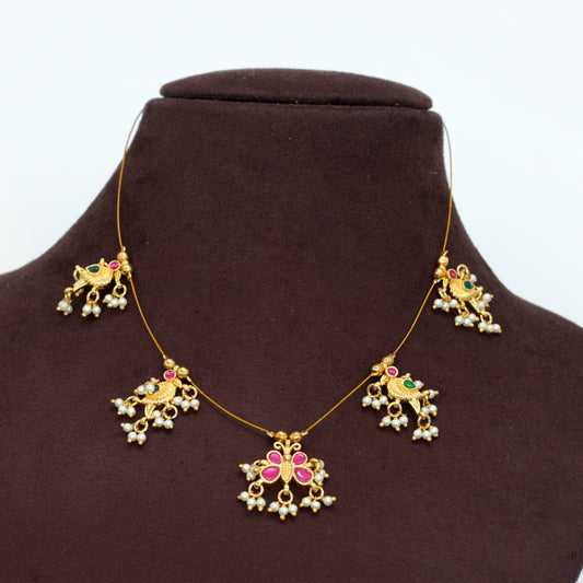 PATTAMBOOCHI - Handmade Jadau Kundan Invisible Necklace