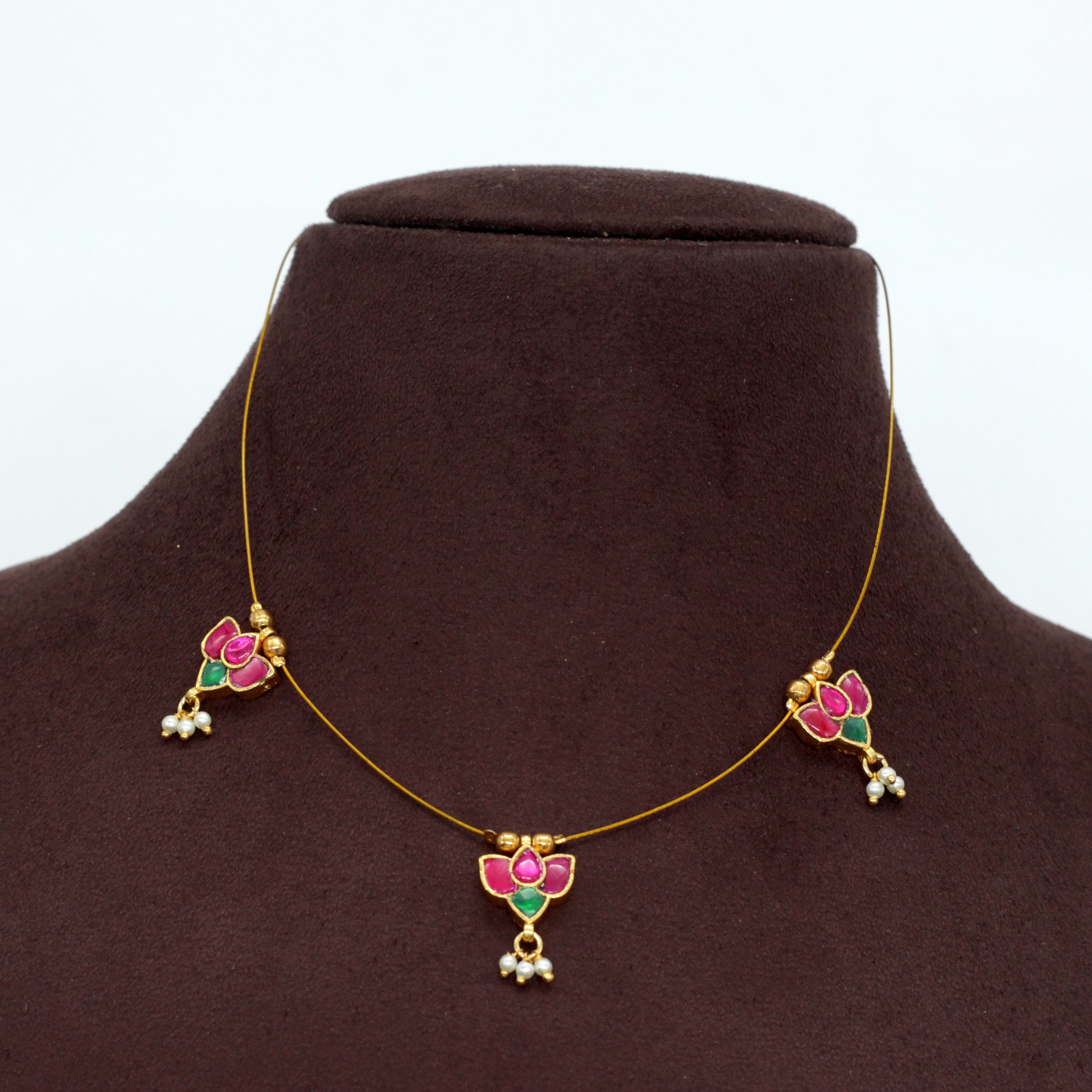 THANGAM - Handmade Jadau Kundan Invisible Necklace