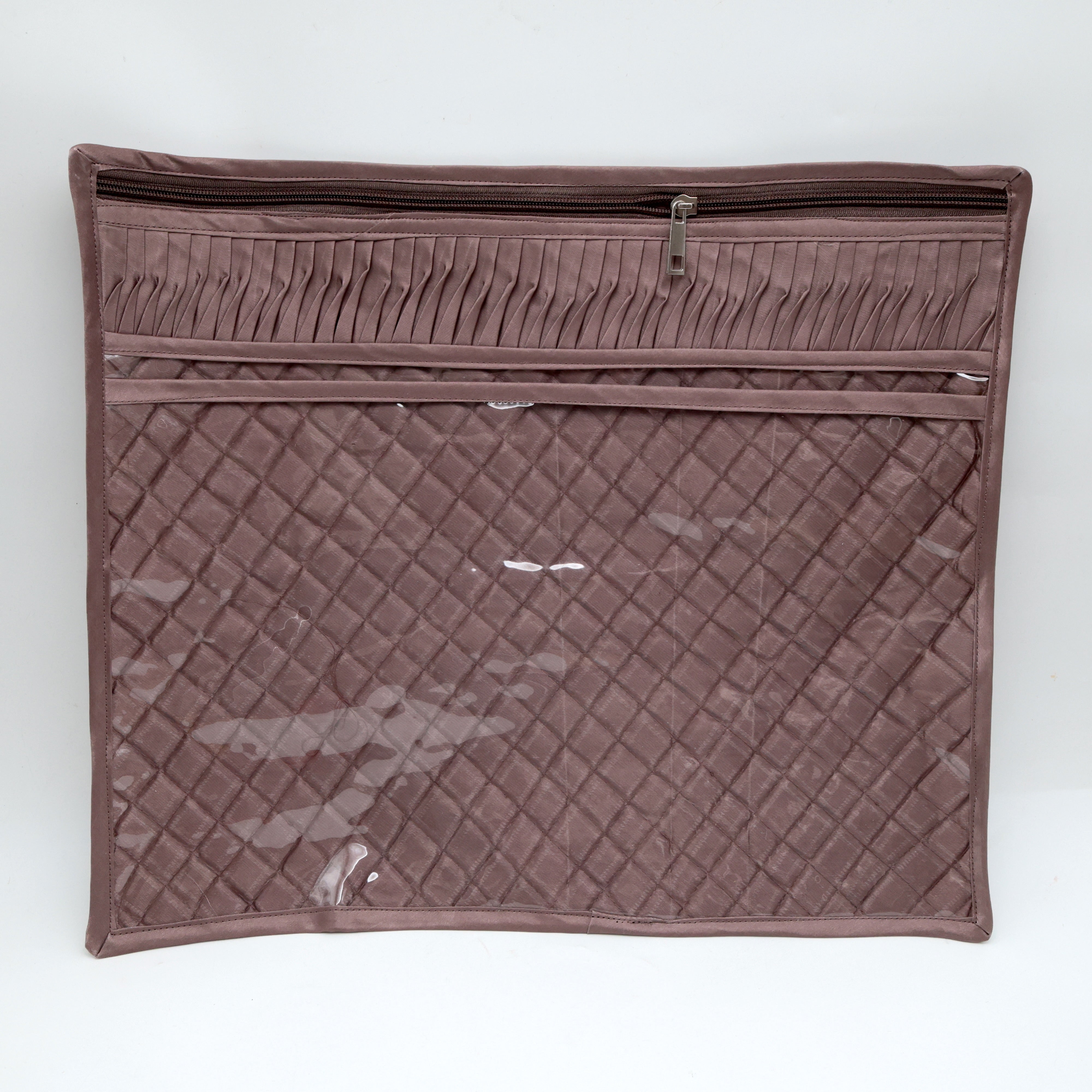 CUSHIONED PLEATED SINGLE SAREE COVER WITH ZIP - ASSORTED COLOURS