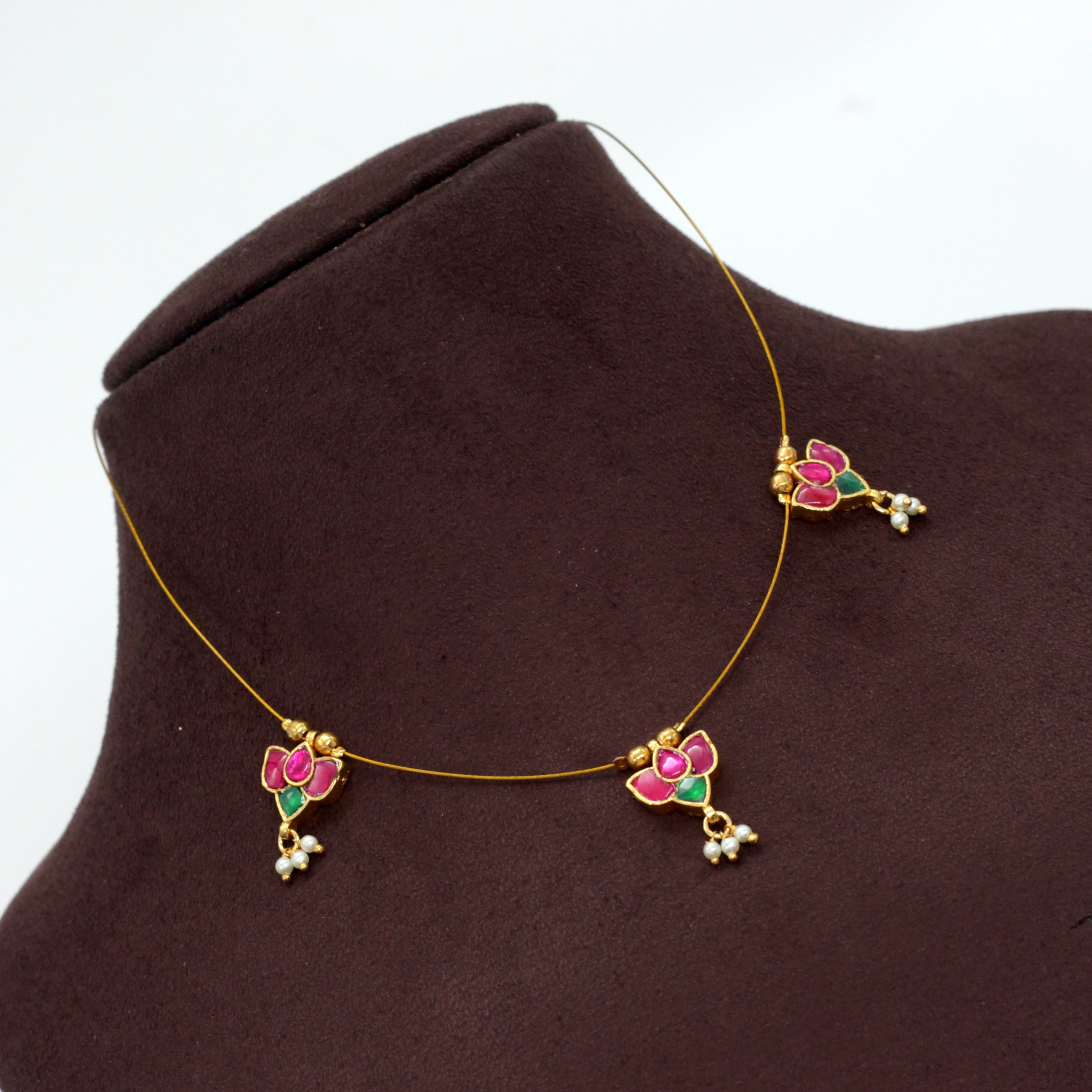 THANGAM - Handmade Jadau Kundan Invisible Necklace