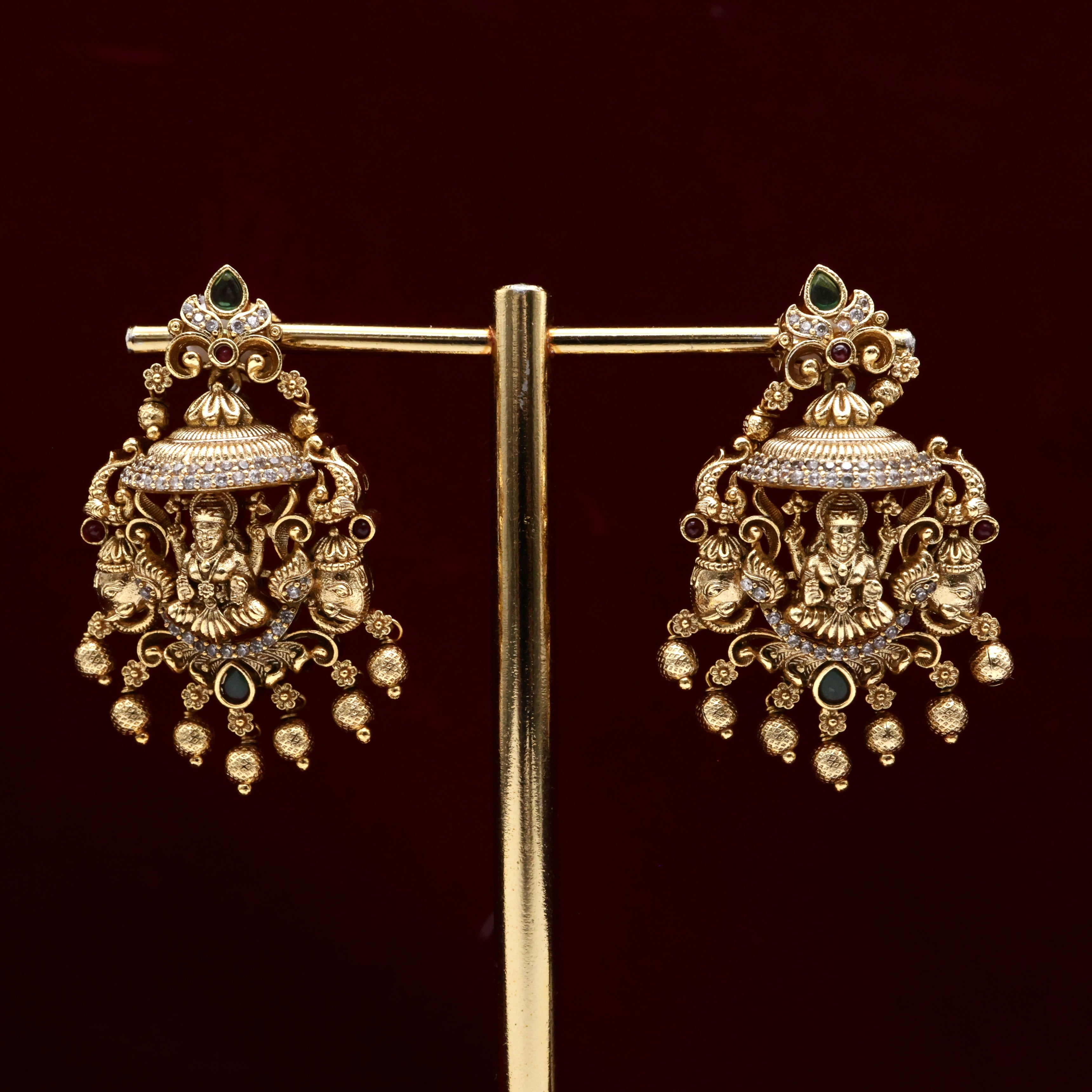 Antique Nagas Mahalaksmi Devi Bridal Earrings