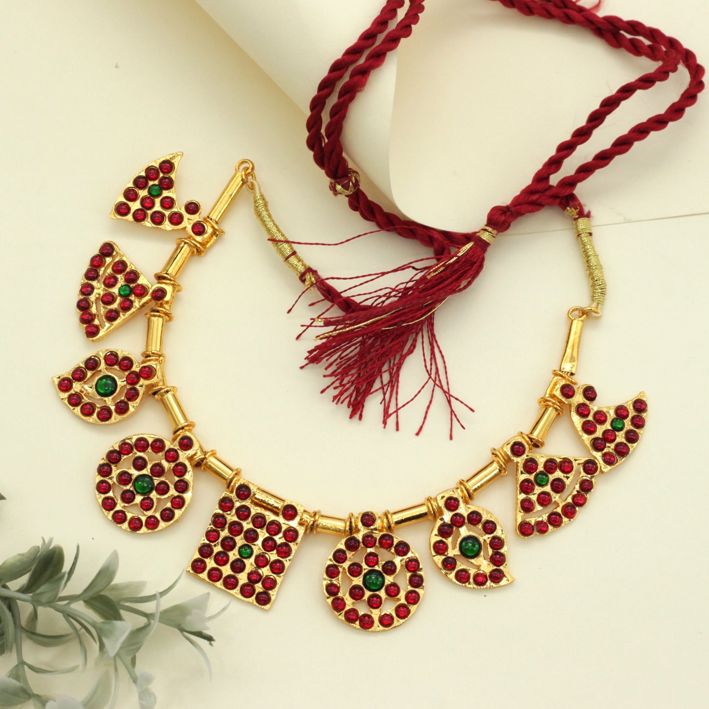 Budget Friendly Traditional Multi Pendant Kemp Necklace