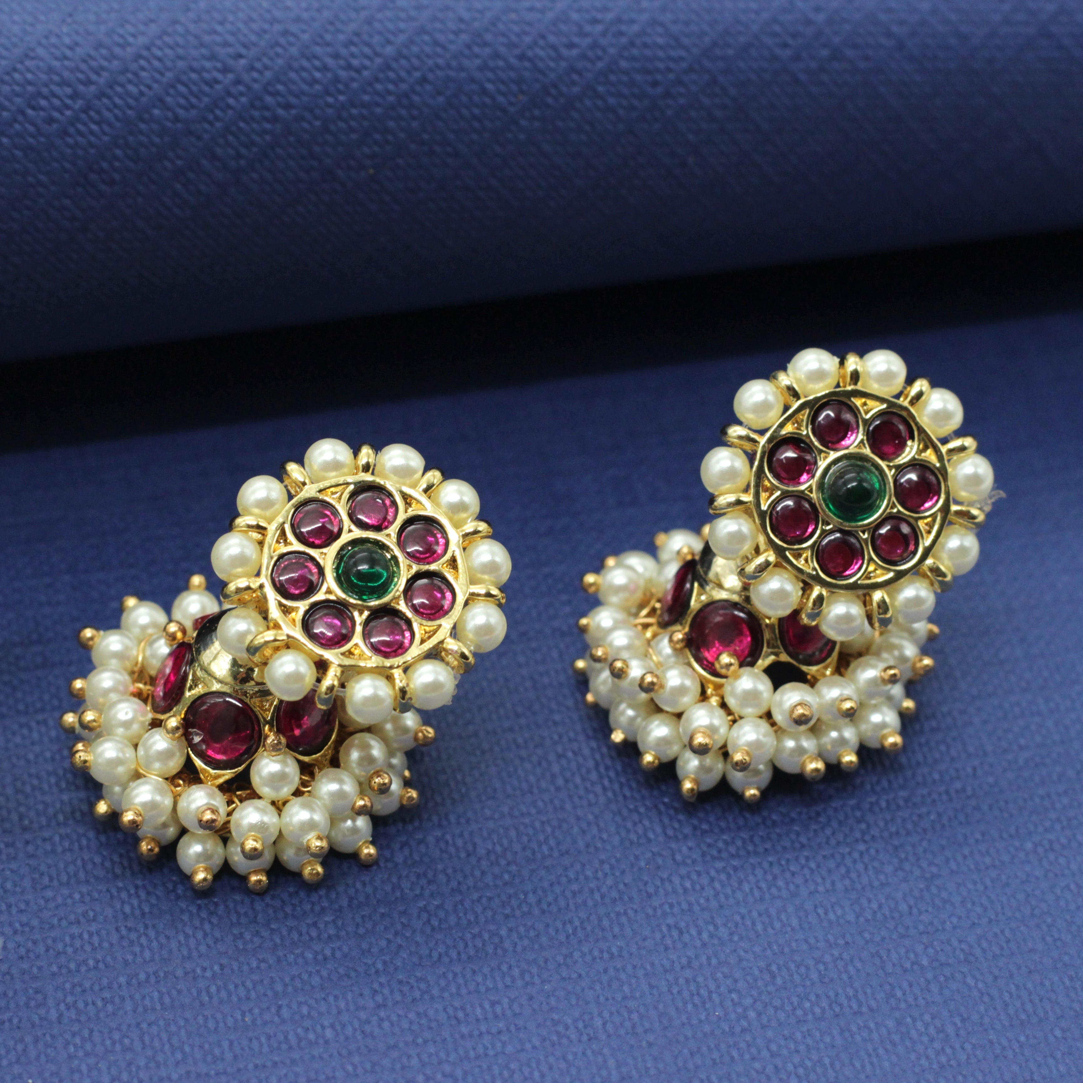 Traditional Real Kemp Single Line Jhumkas