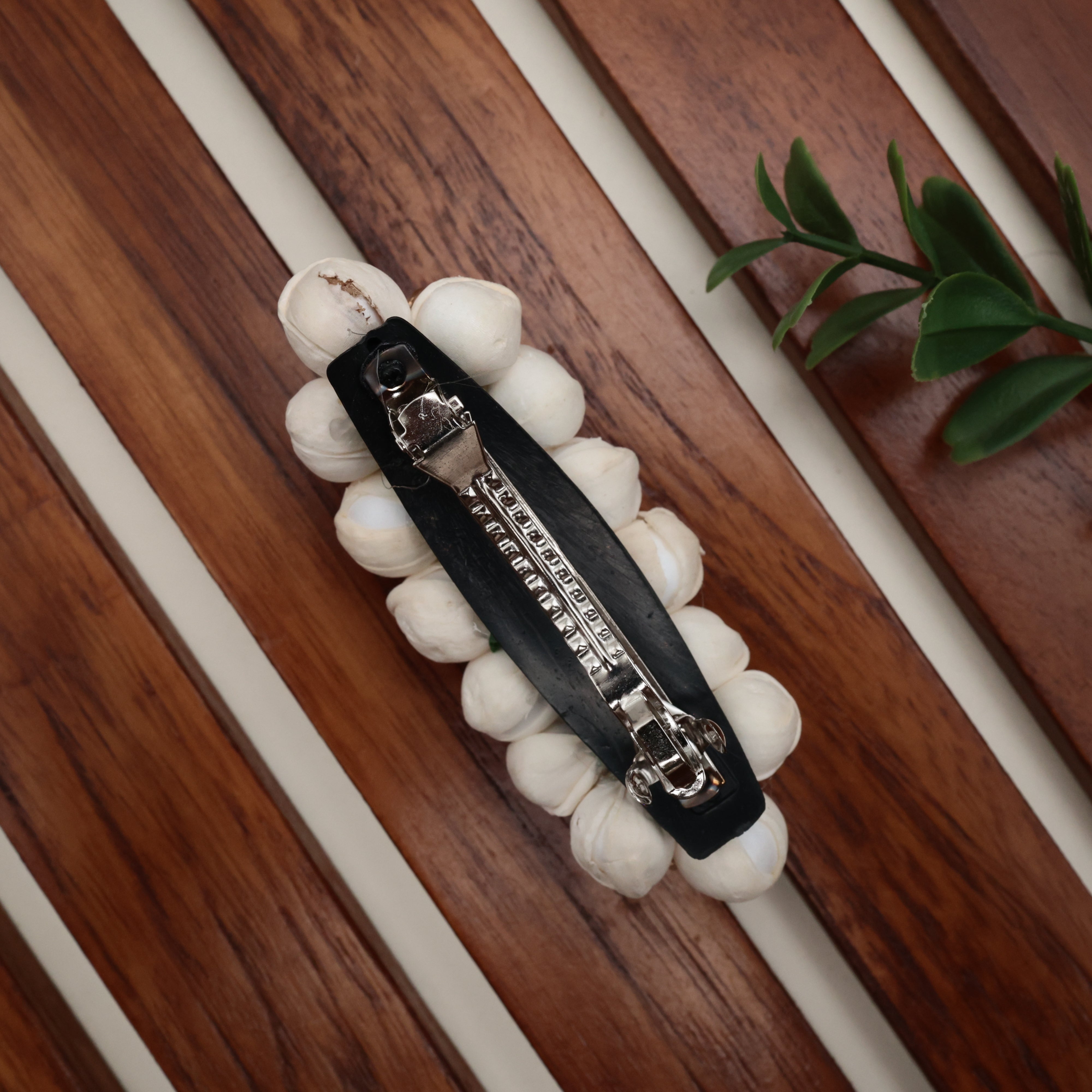 Handmade 3 Line Jasmine Pollens French Barrette Hair Clip For Women - Medium Size