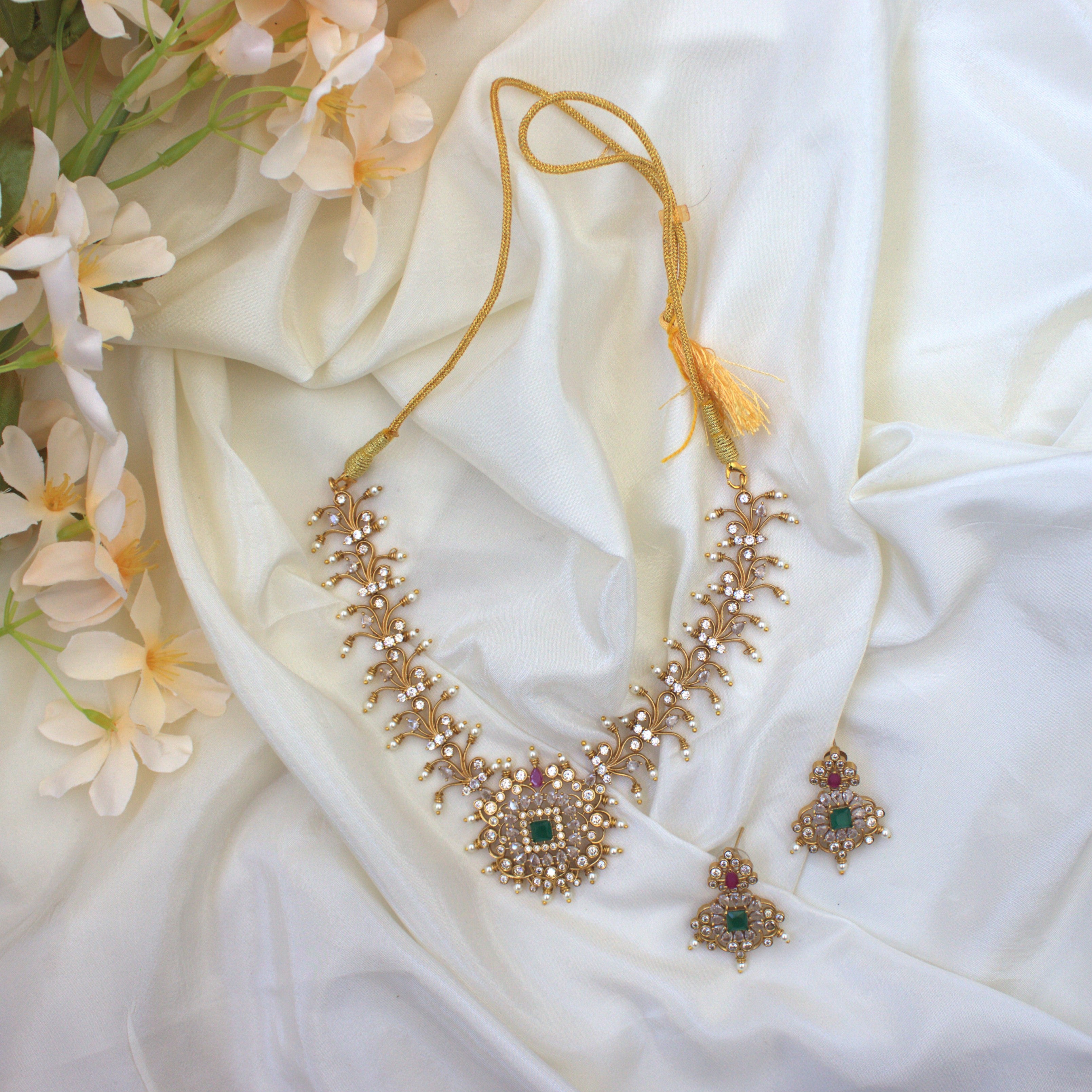 AD Leaf Branch Necklace Set