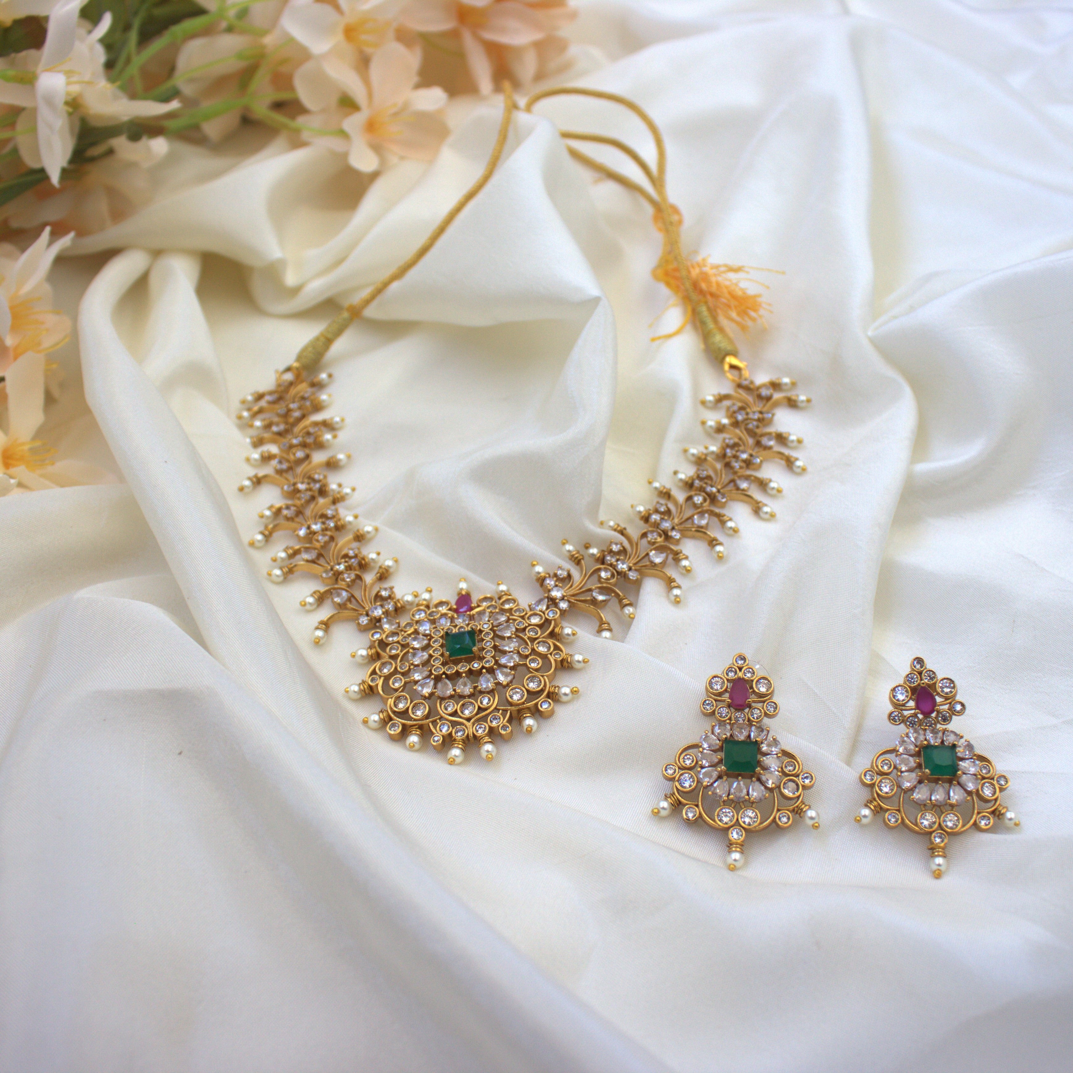 AD Leaf Branch Necklace Set