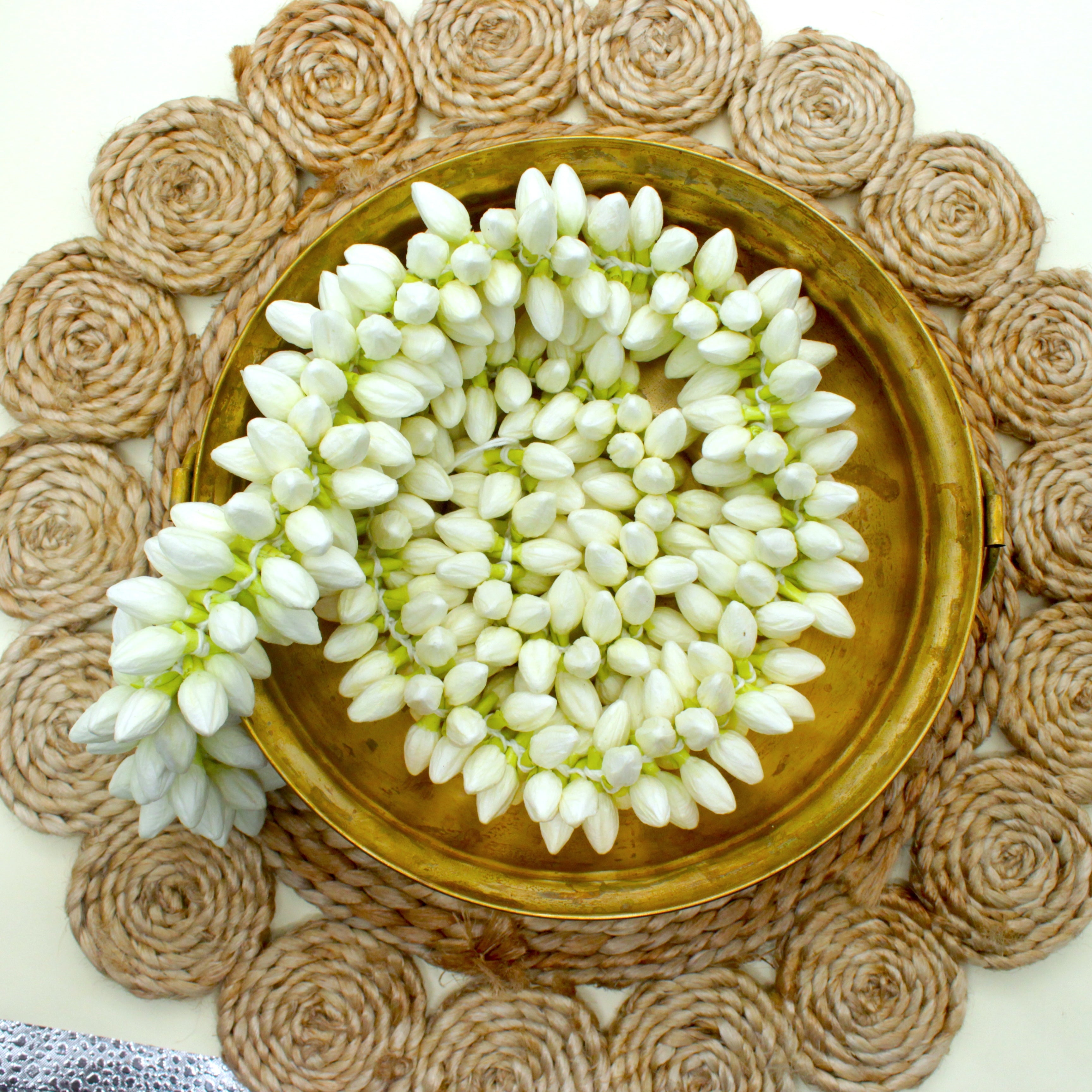 Very Real Look Alike Jasmine String Flowers For Hair, Decoration & God Idols