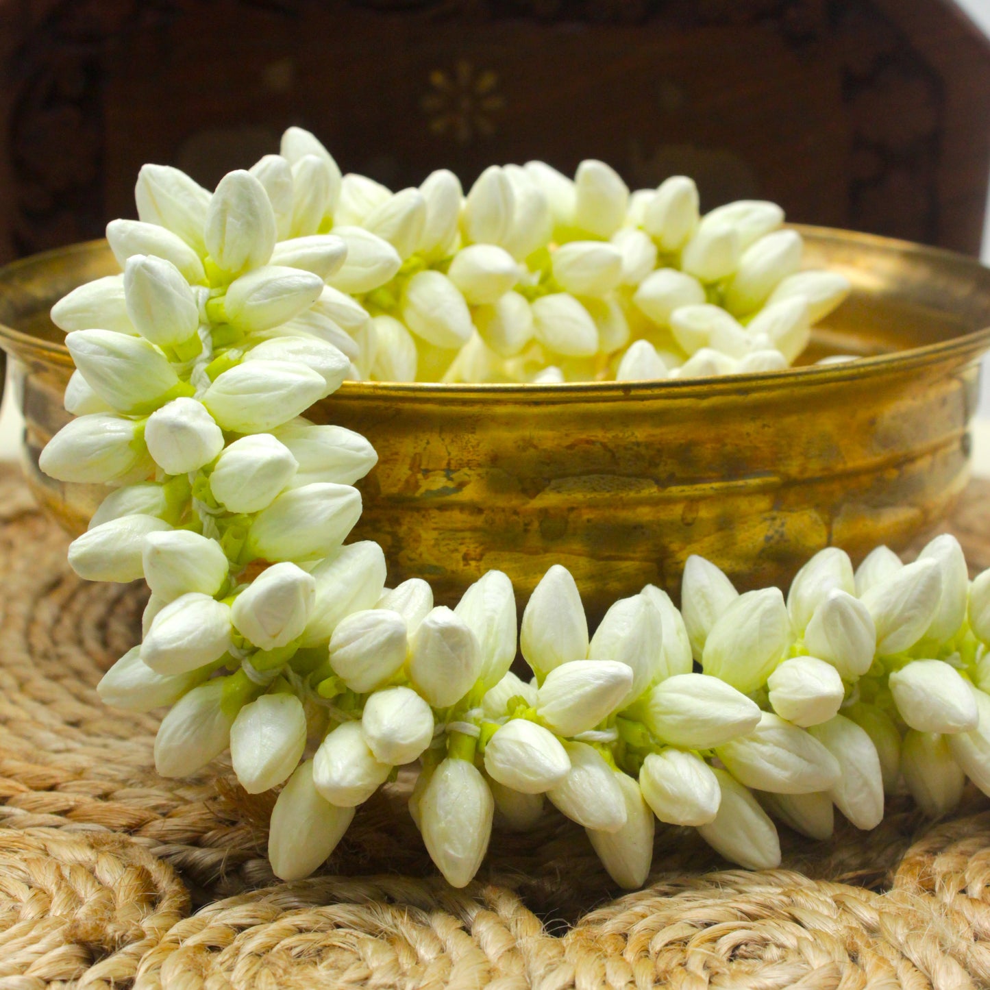 Very Real Look Alike Jasmine String Flowers For Hair, Decoration & God Idols