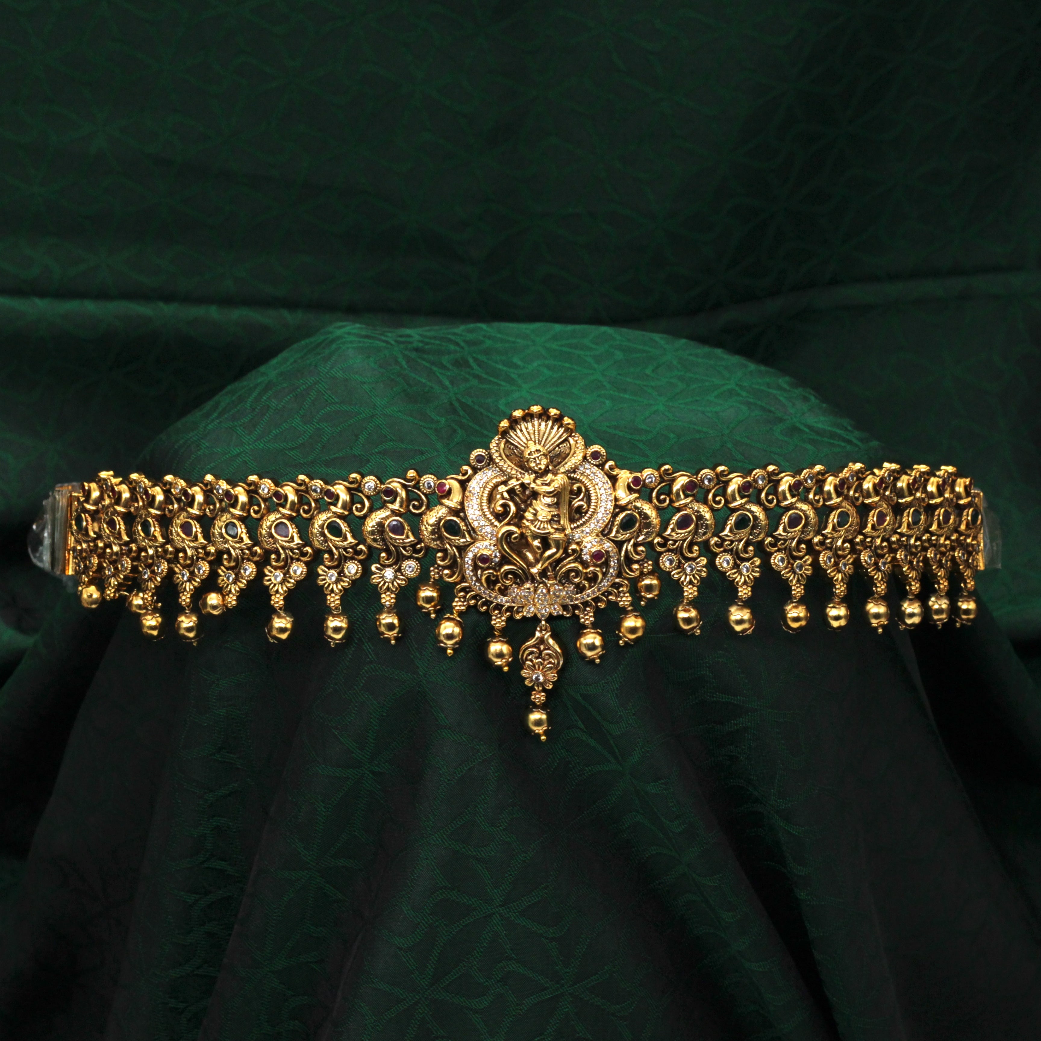 Antique Nagas Kalinga Narthana Krishna Bridal Hip Belt