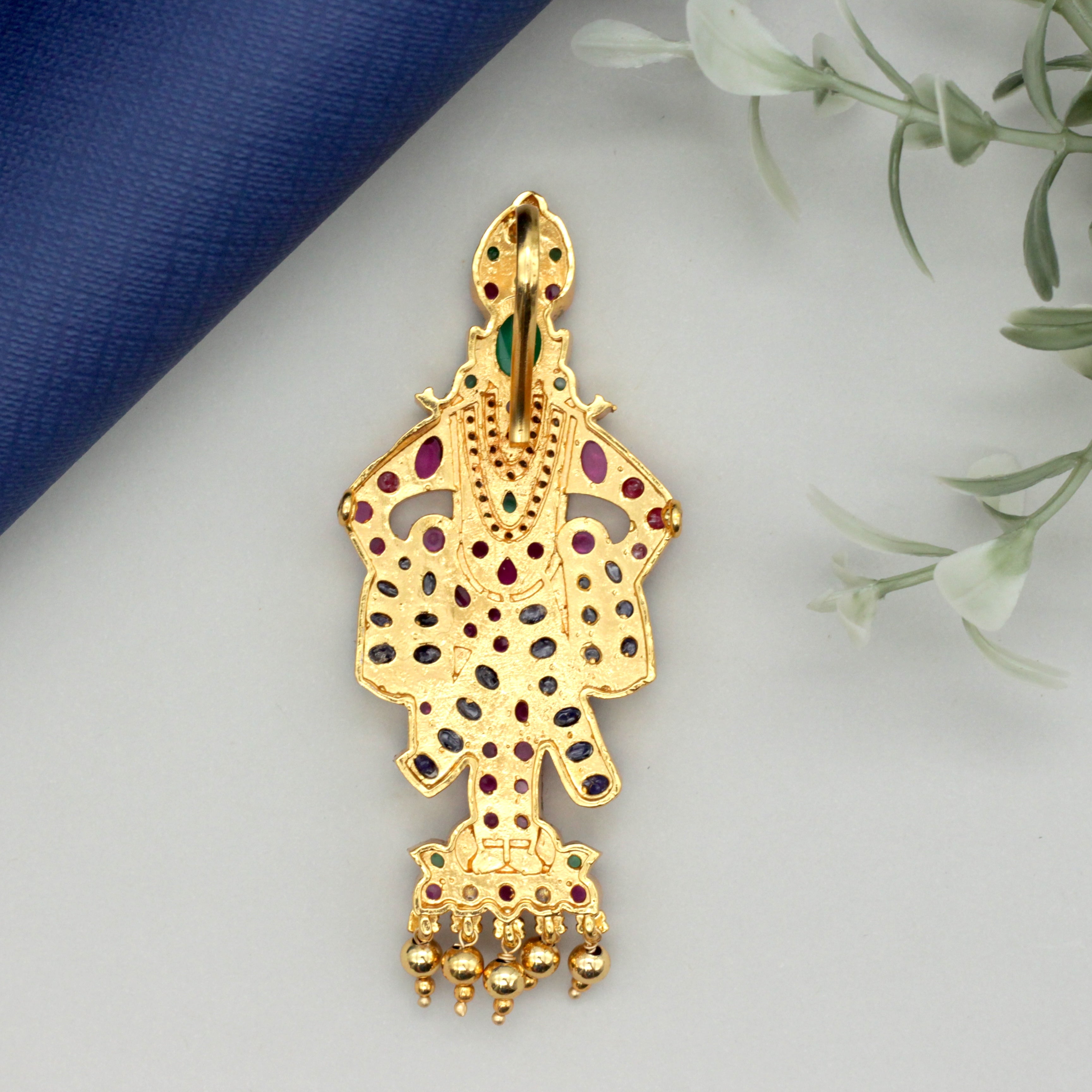 Detachable Premium Kemp Kundan Panduranga Vithala Divine Pendant