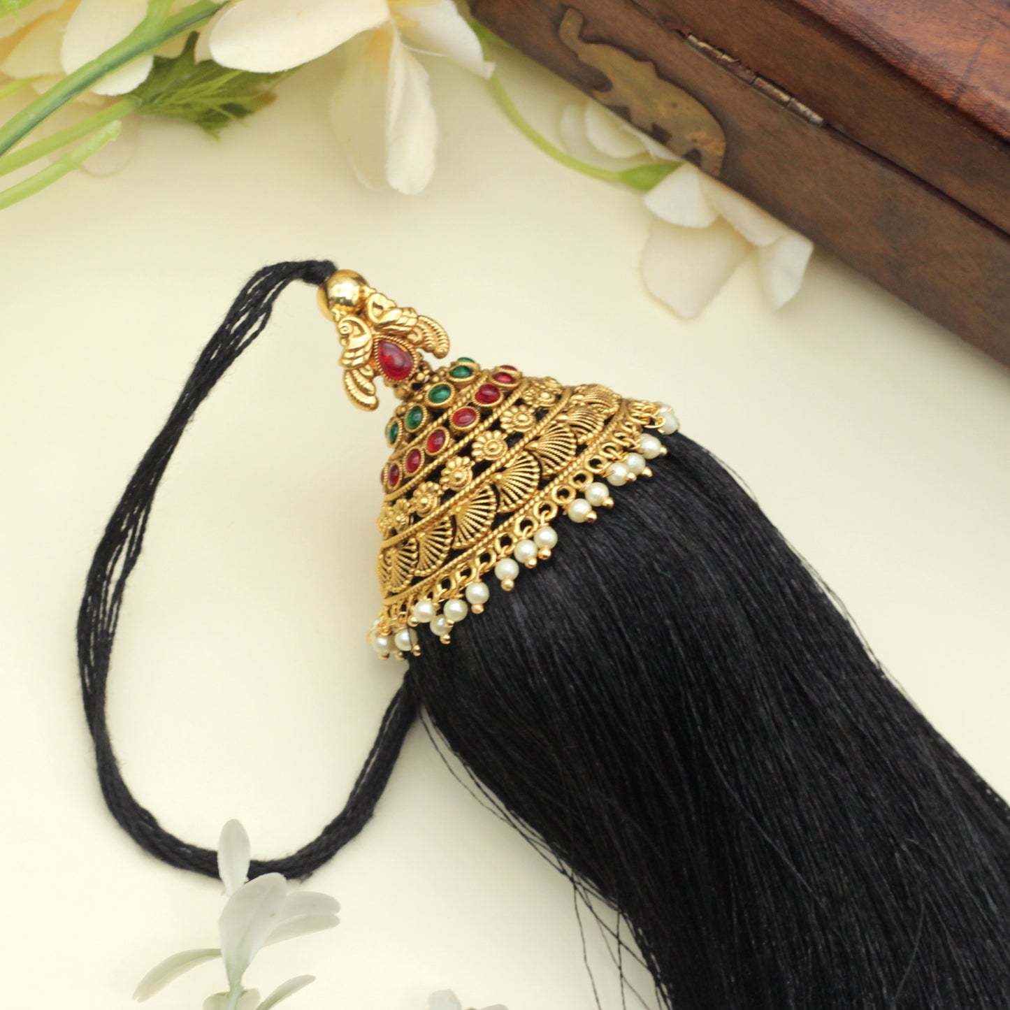 Premium South Indian No Figure No Idol Bridal Big Jada Kunjalam / Jada Koppulu Hair Accessory