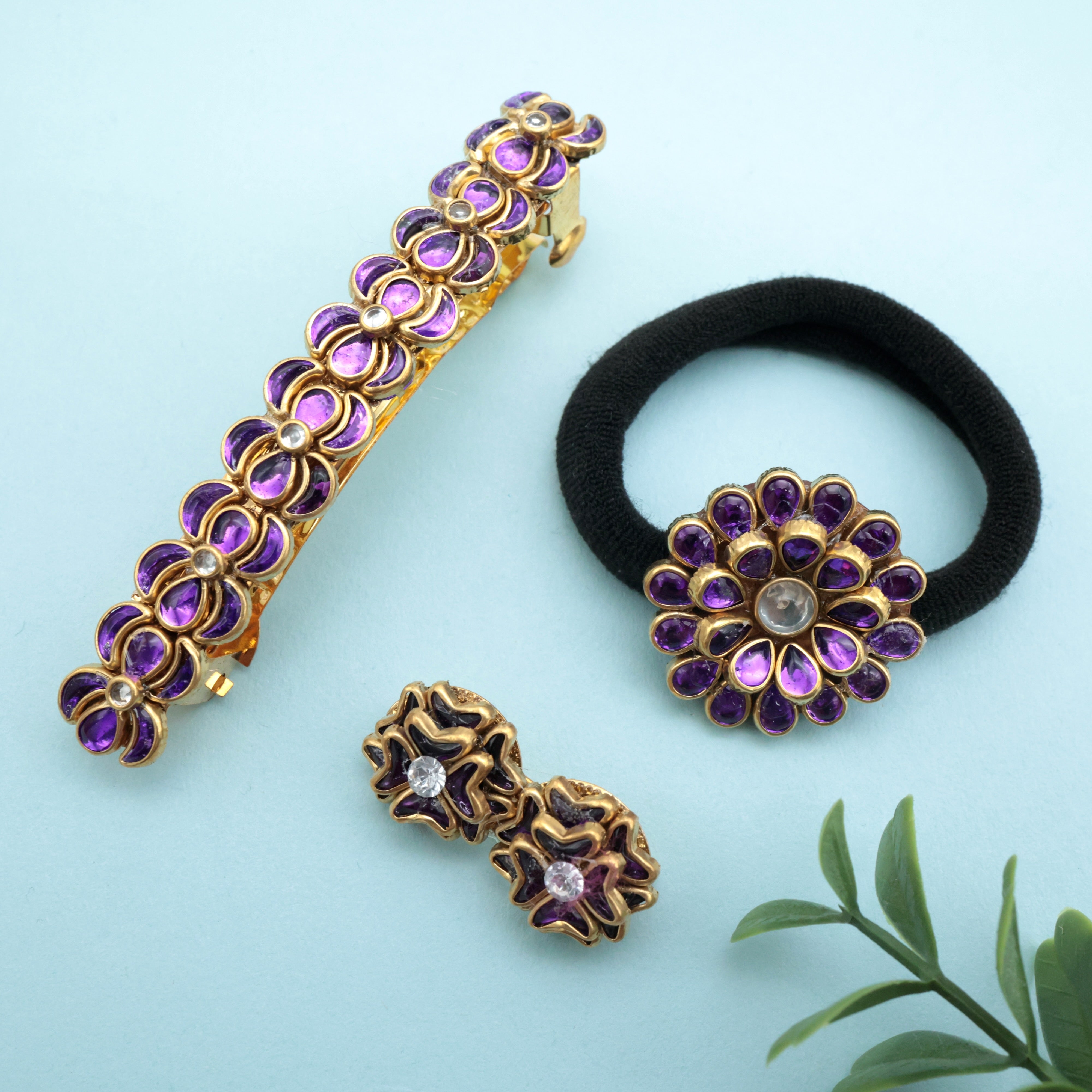 NAVARATHRI ACCESSORY COMBO (PURPLE) - BEST RETURN GIFT OPTION FOR WOMEN