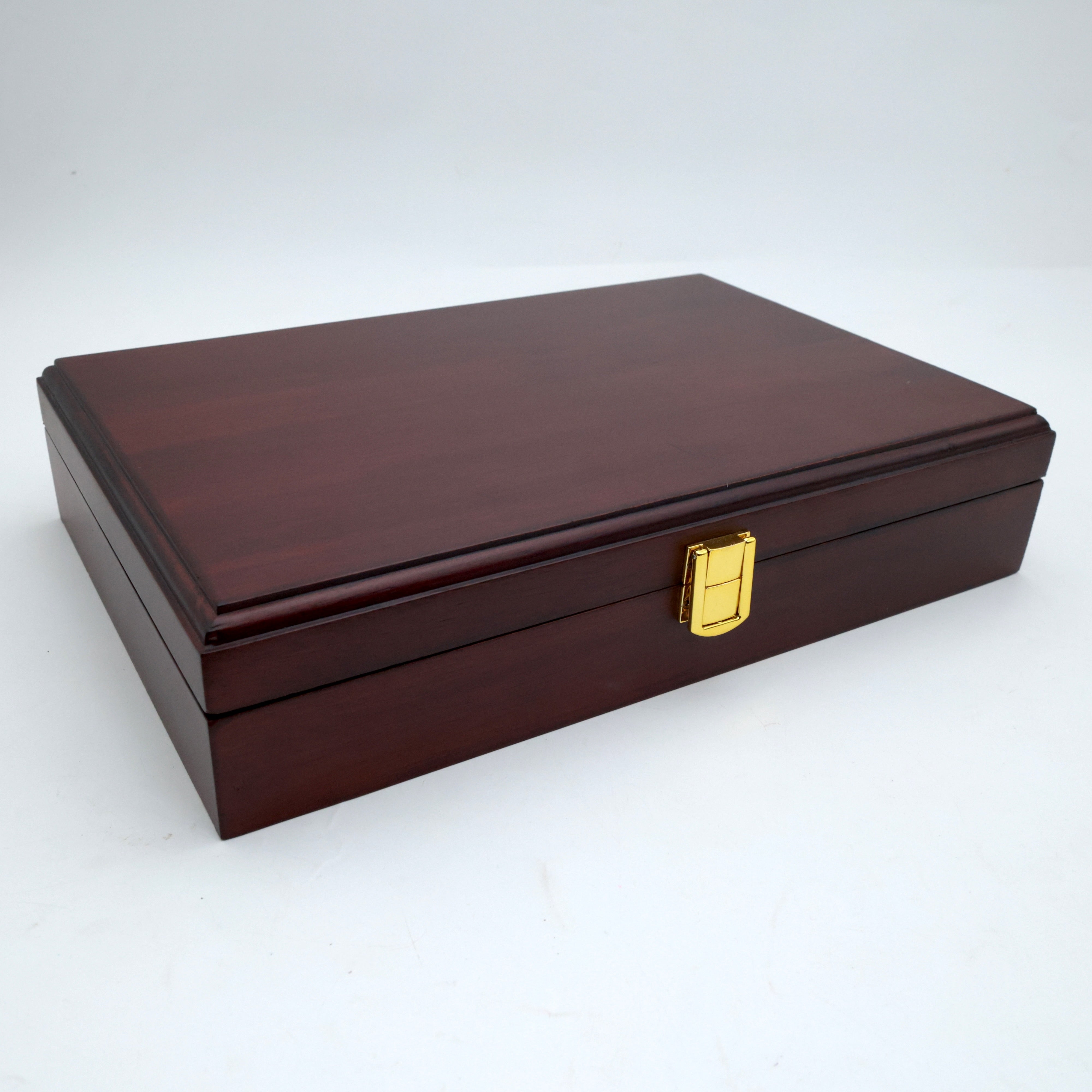 SOLID TEAK WOOD 20 SLOTS FINGER RING ORGANISER BOX