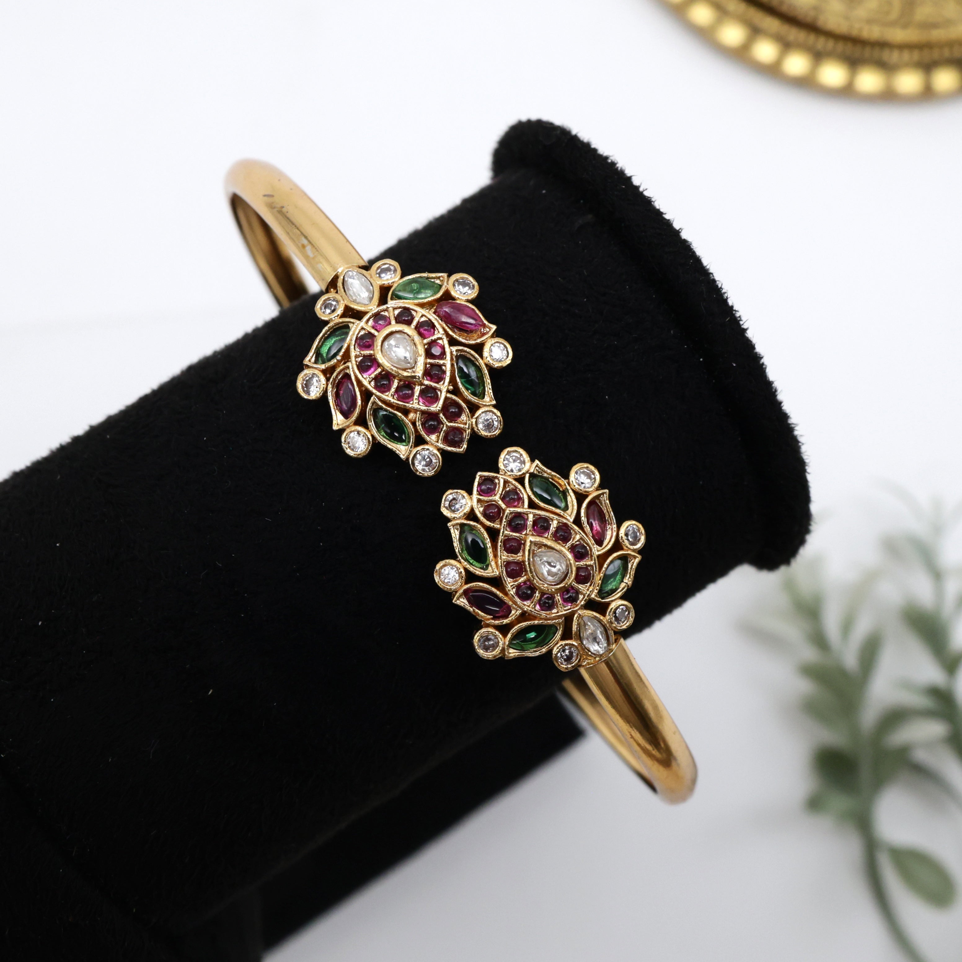 AD Kemp Lotus Adjustable Kada Bracelet