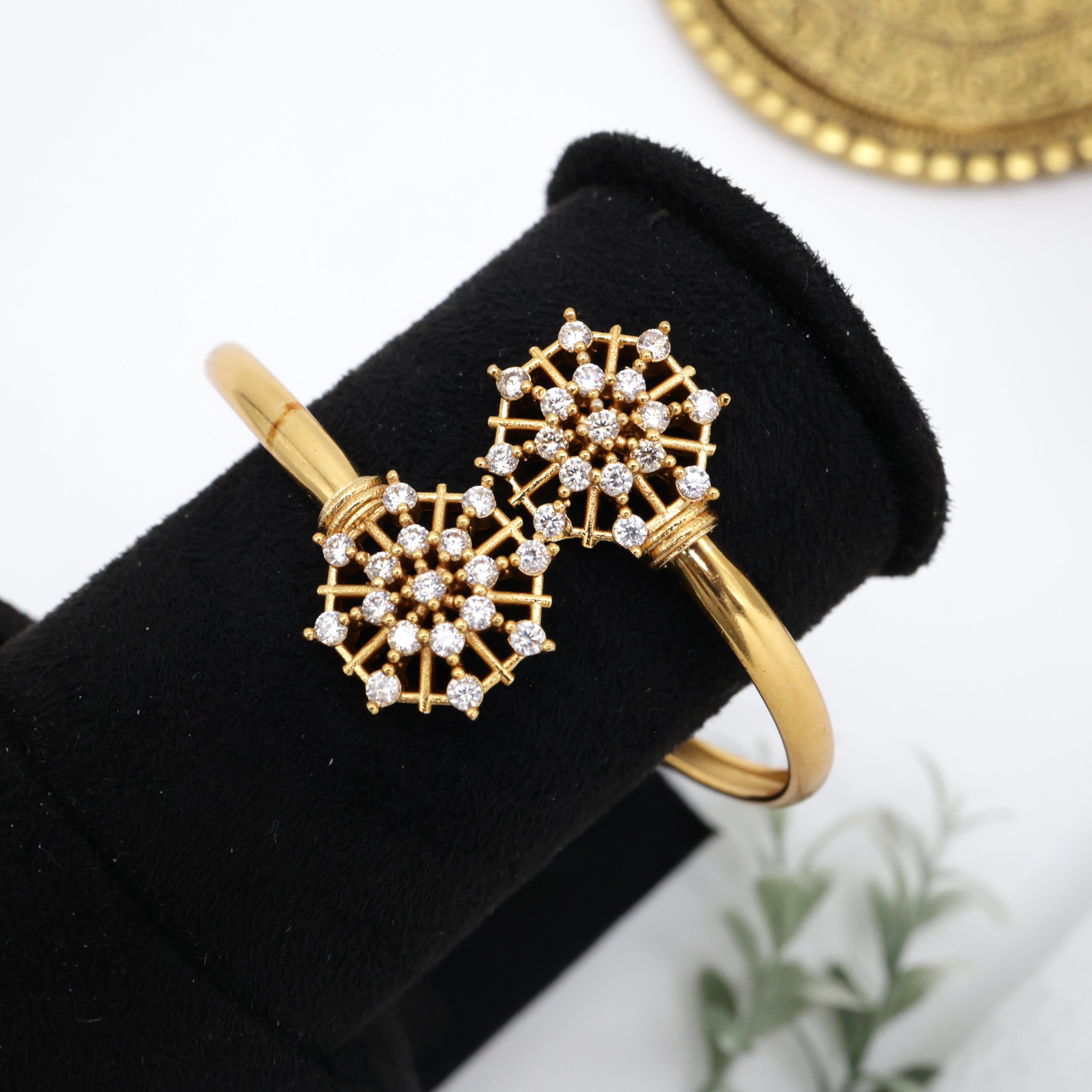 Diamond Look Star Flower AD Adjustable Kada Bracelet