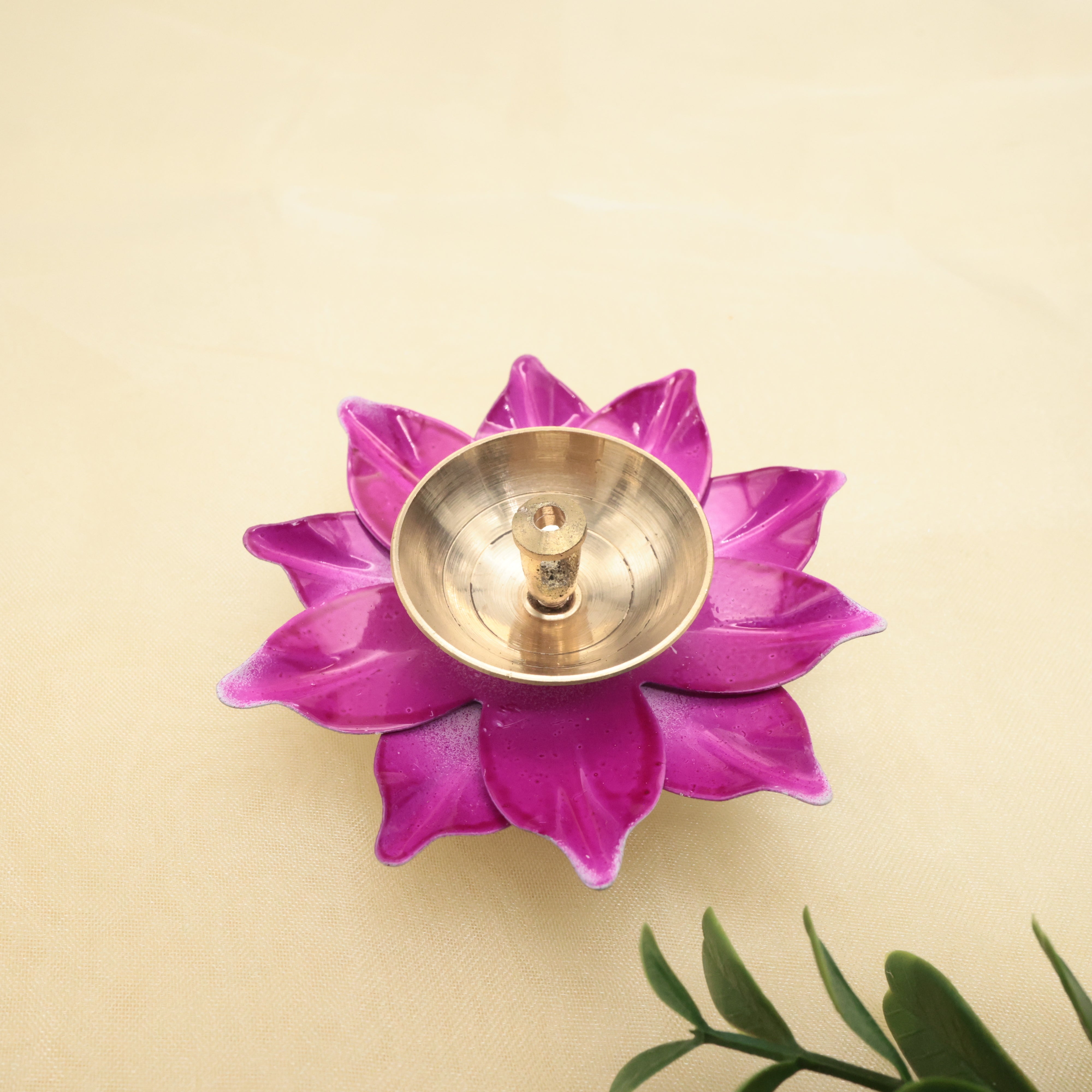 Lotus Brass Diya Oil Lamp - Best Return Gift For All (Assorted Colours)