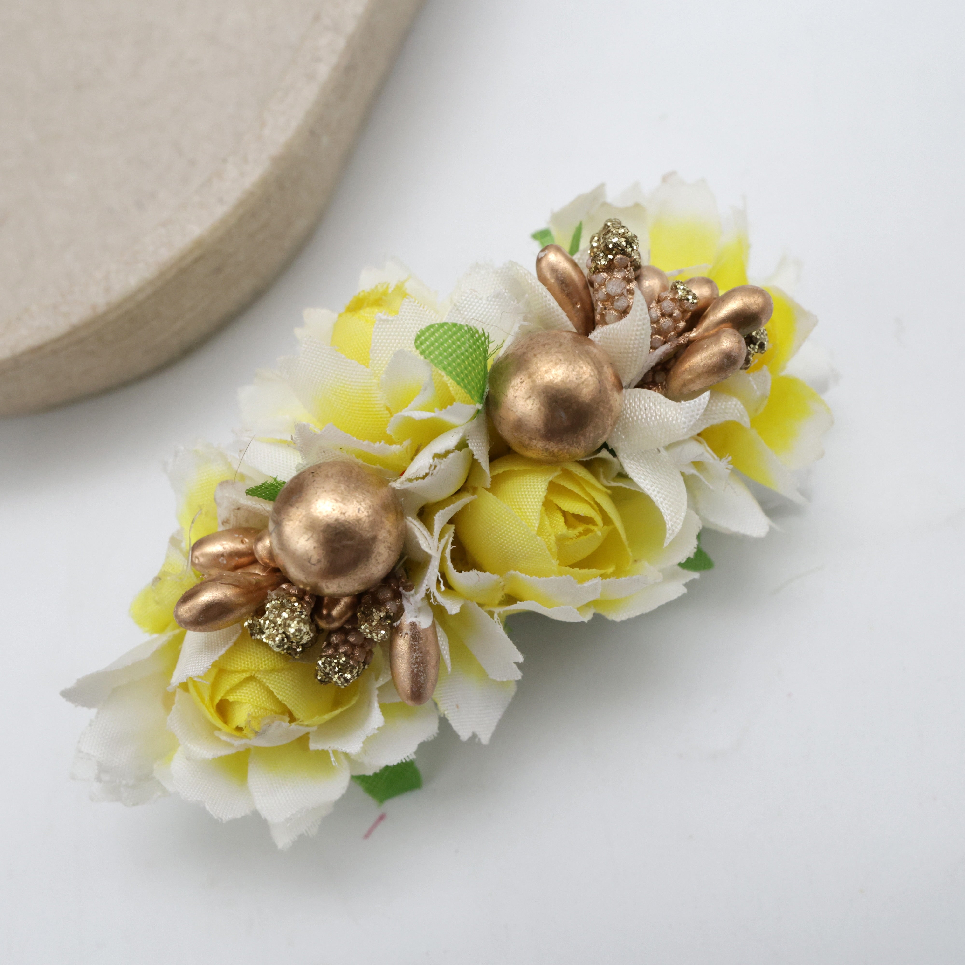 Fancy Rose Pollen Balls French Barrette Handmade Hairclips for Women