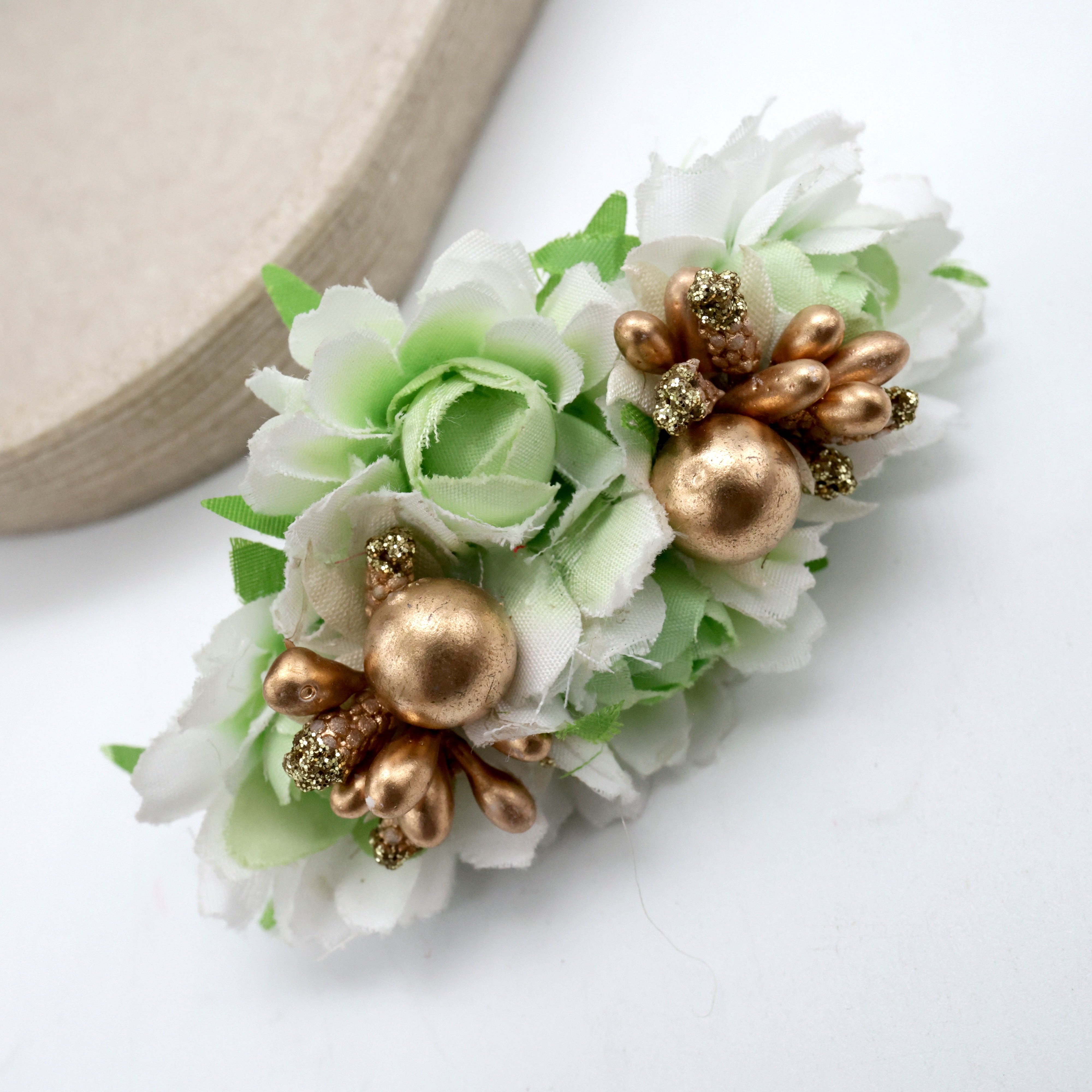Fancy Rose Pollen Balls French Barrette Handmade Hairclips for Women