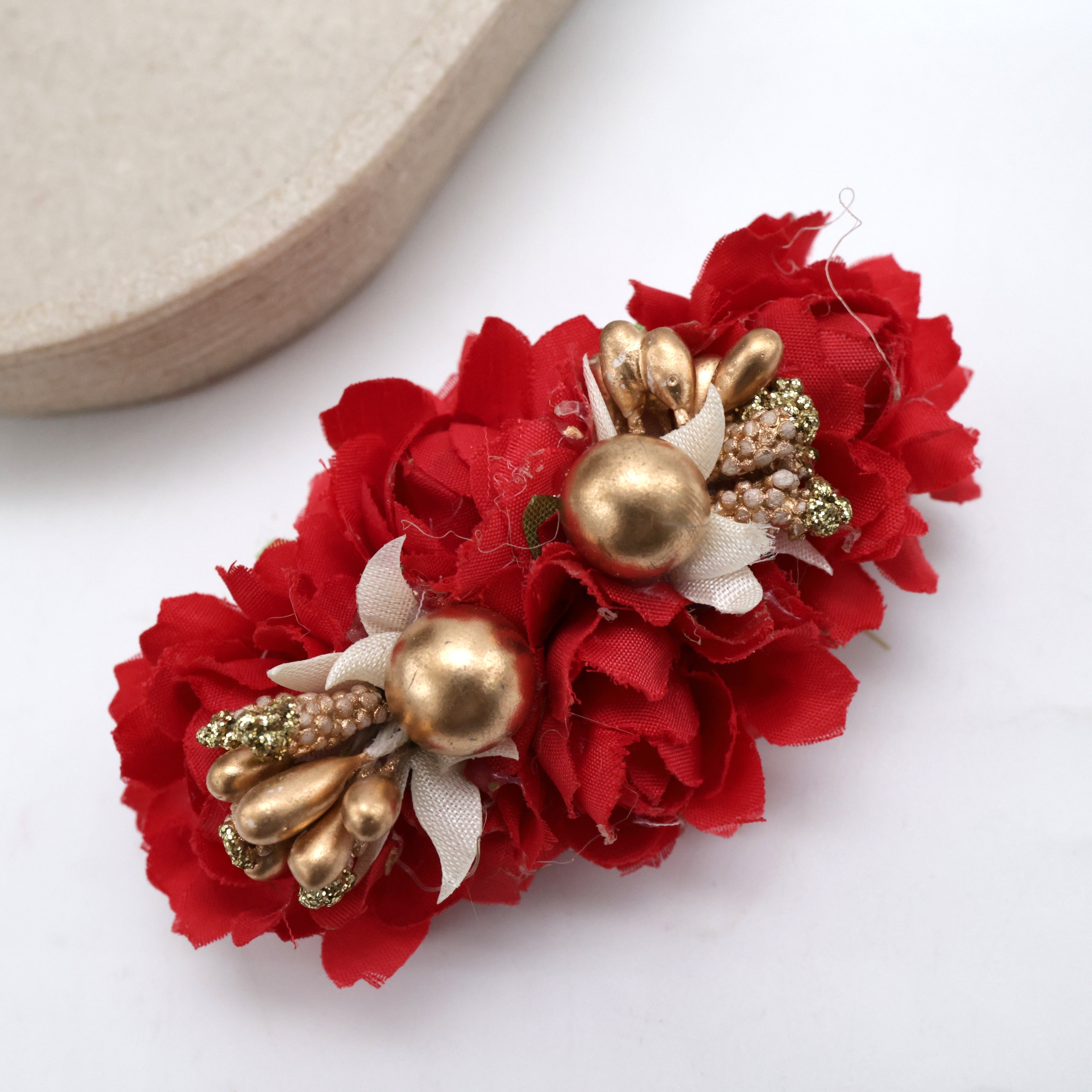 Fancy Rose Pollen Balls French Barrette Handmade Hairclips for Women