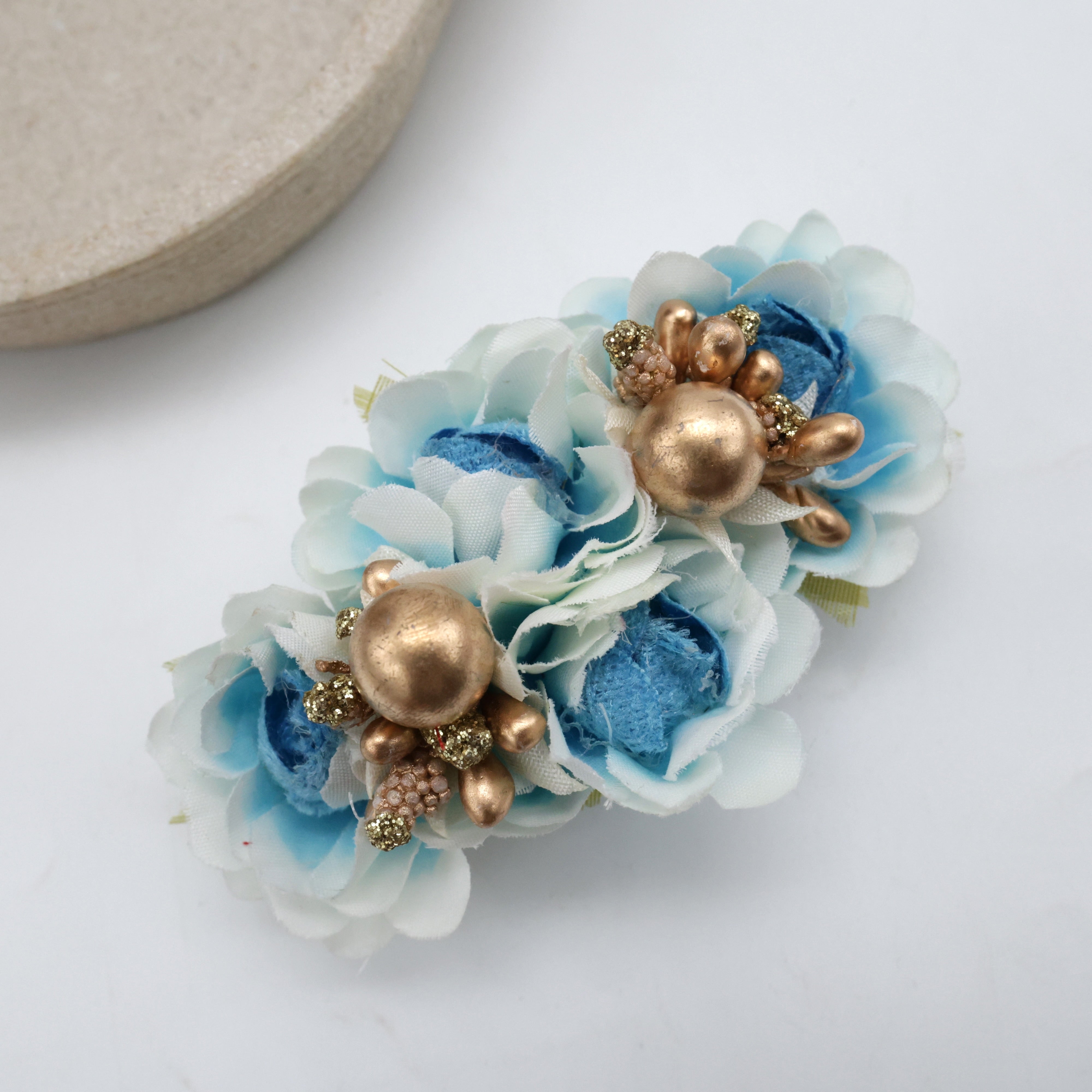 Fancy Rose Pollen Balls French Barrette Handmade Hairclips for Women