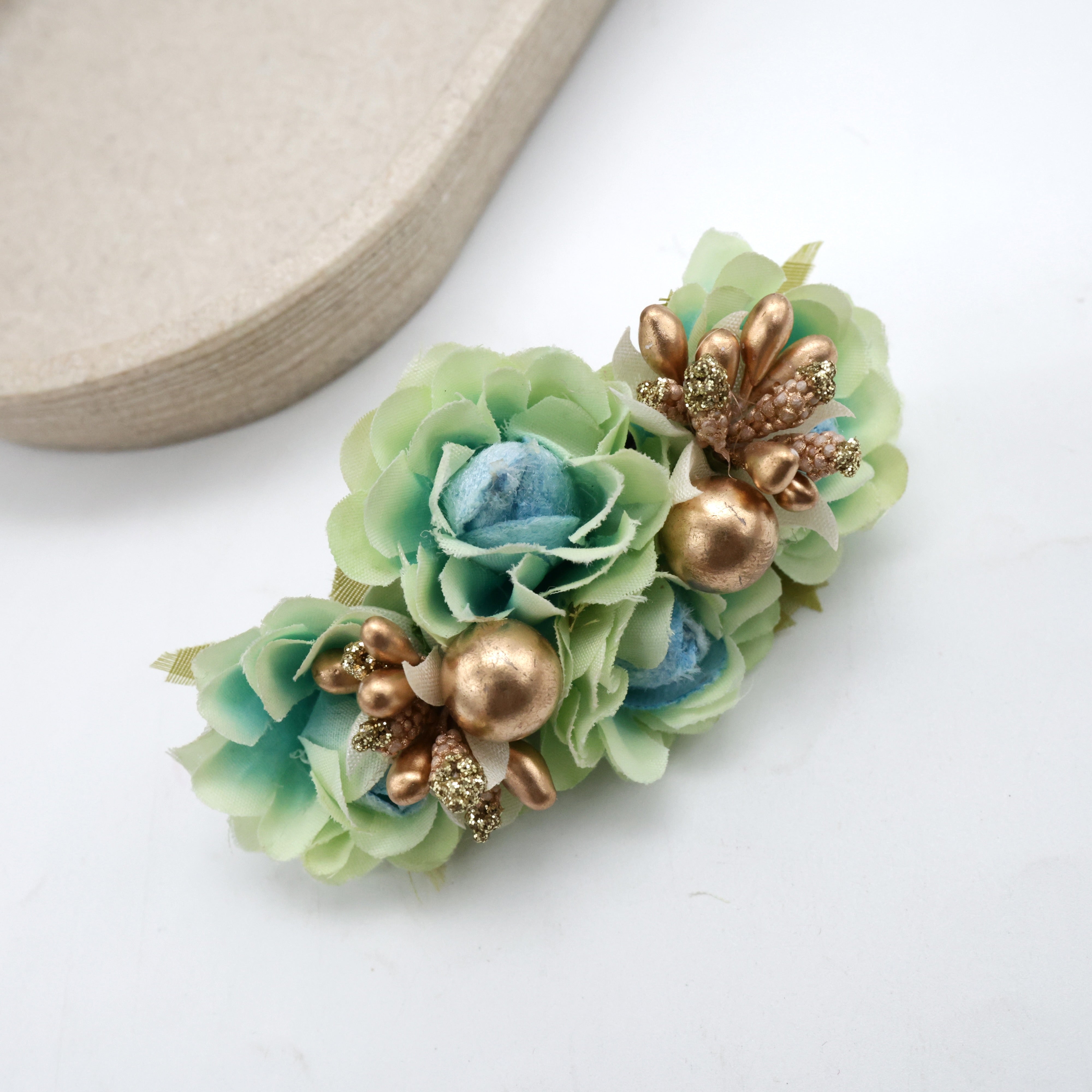 Fancy Rose Pollen Balls French Barrette Handmade Hairclips for Women