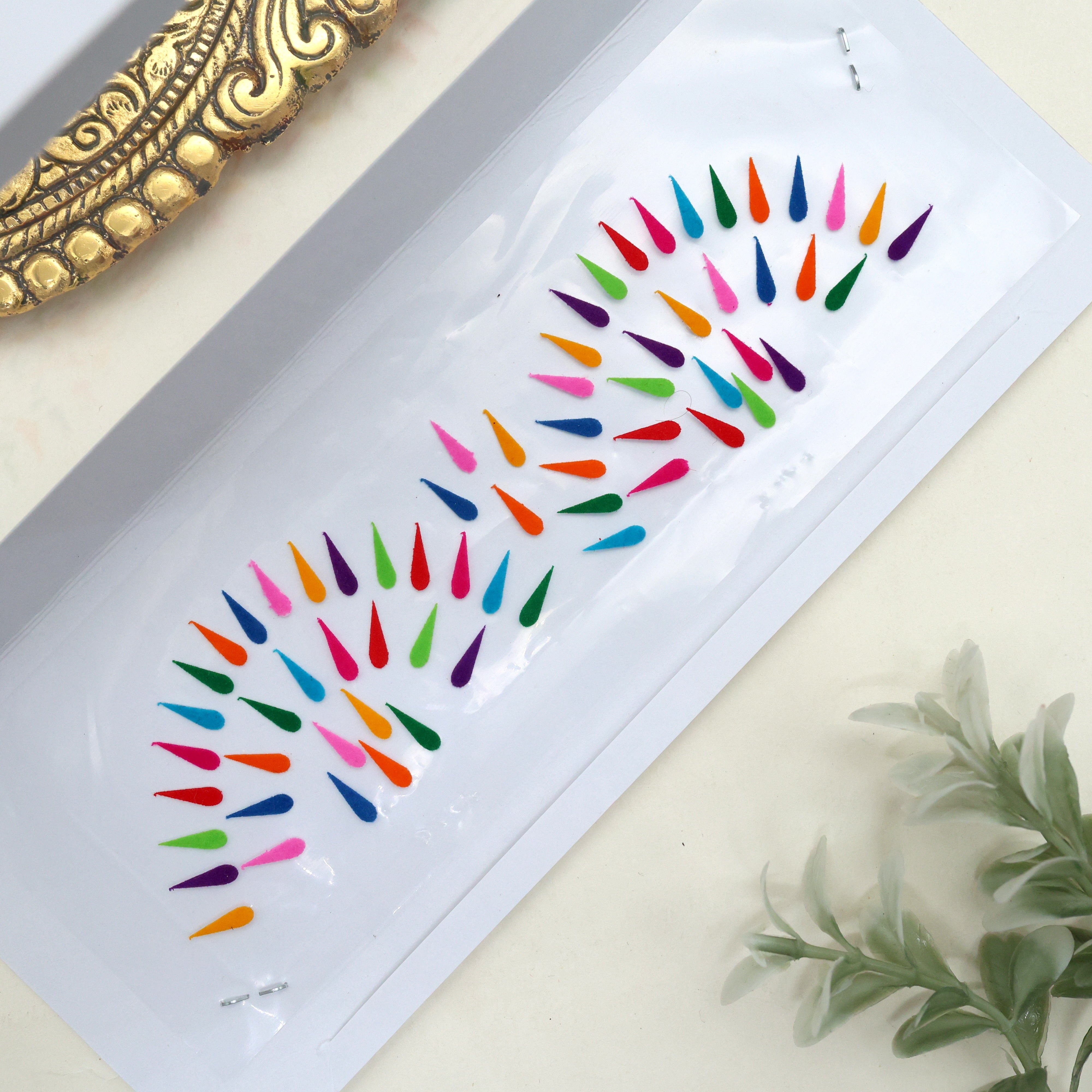 Multicolour Tilakam Sticker Bindis - Tilak Colour Sticker Pottu Bindis (Pack of 3 Small, Medium & Big Size Bindis)