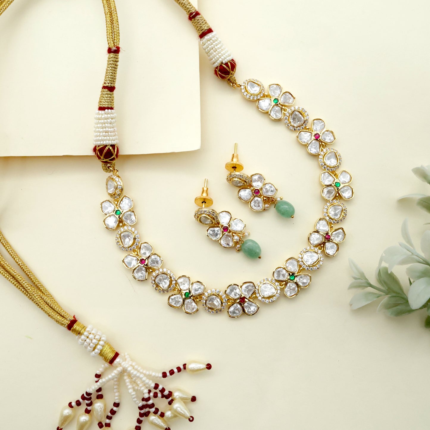 Luxurious Flower Moissanite Bridal Necklace Set