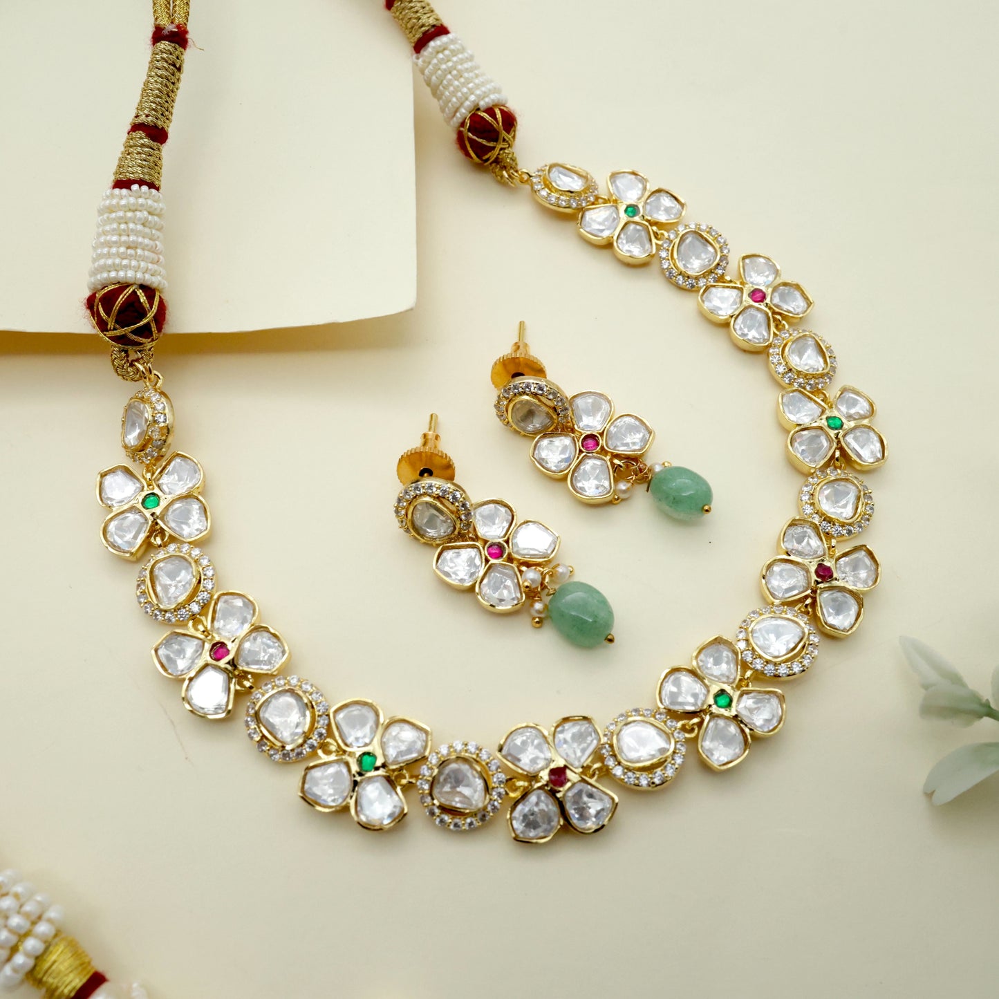 Luxurious Flower Moissanite Bridal Necklace Set