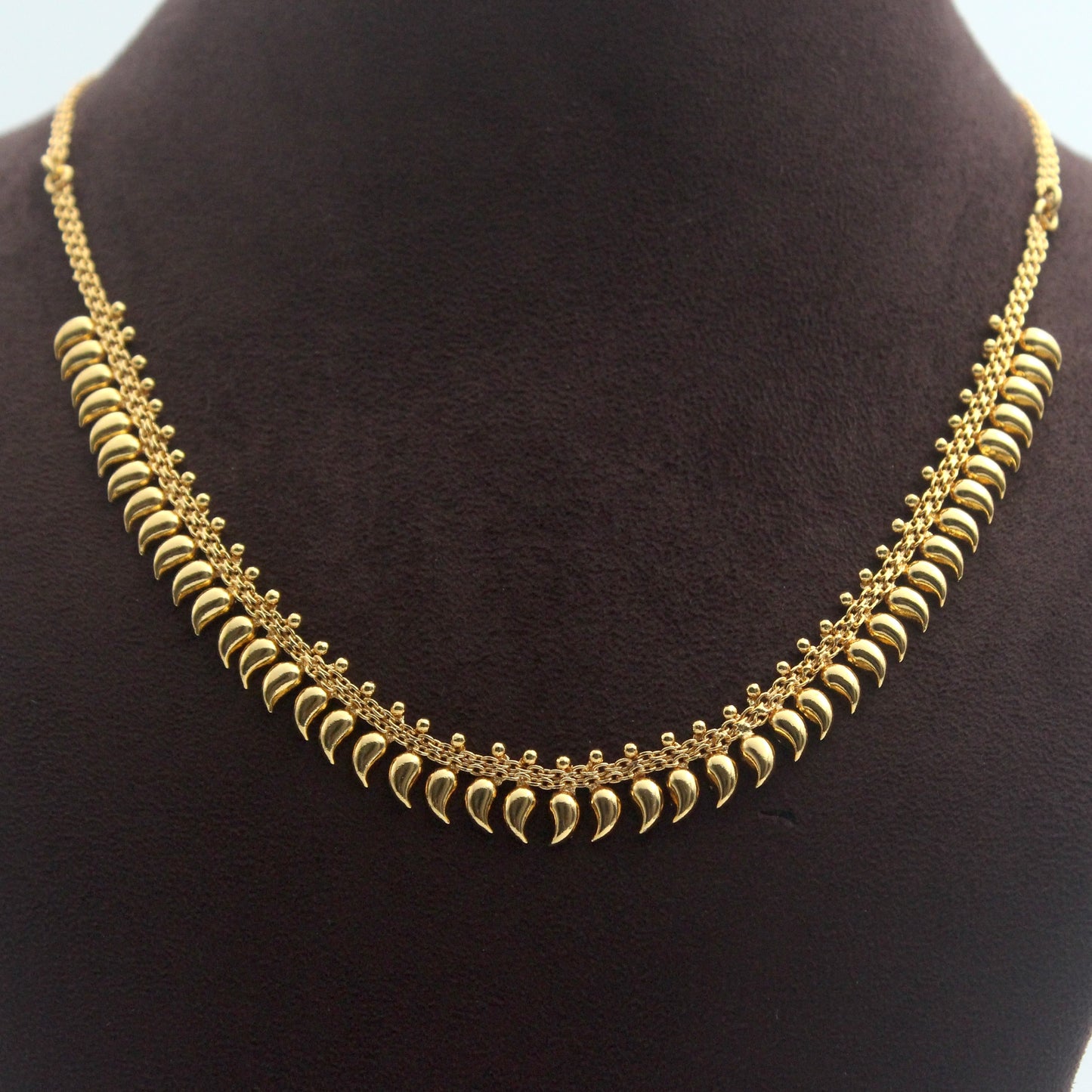 Real Gold Tone Very Lightweight Plain Maanga Necklace - MNG 1