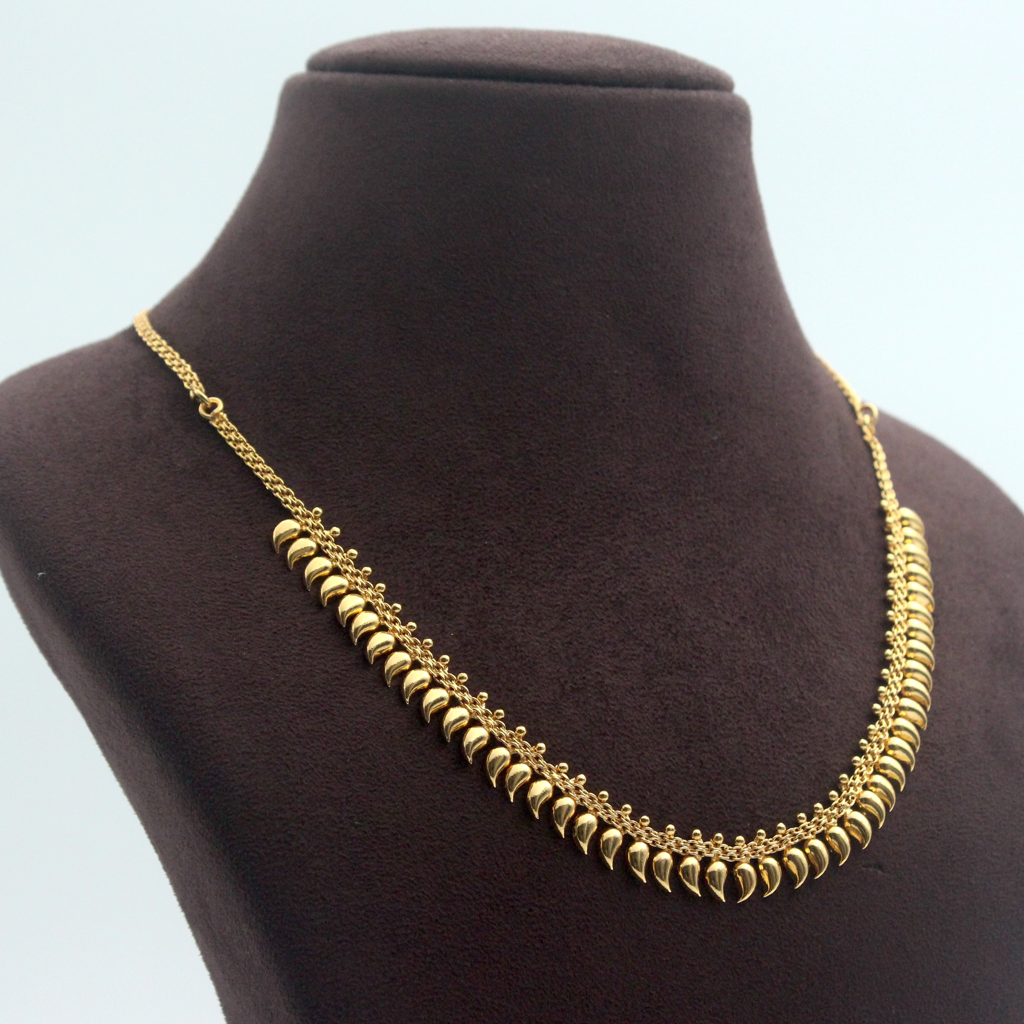 Real Gold Tone Very Lightweight Plain Maanga Necklace - MNG 1