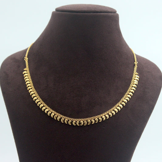 Real Gold Tone Very Lightweight Paisley Maanga Necklace - MNG 3
