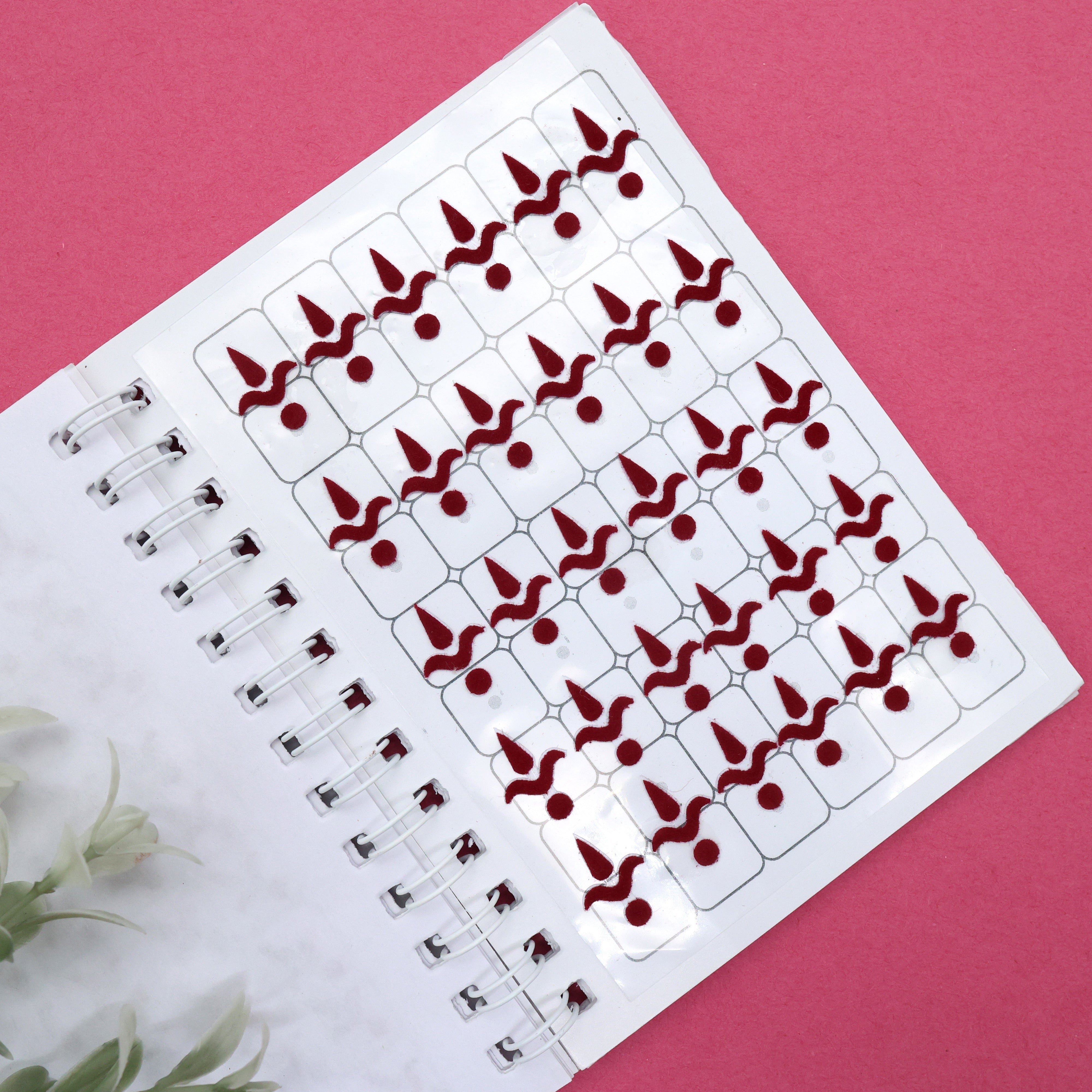 Premium Maroon Plain Mixed Size Kalayanam Bindis - Kalayana Tilakam Sticker Bindis