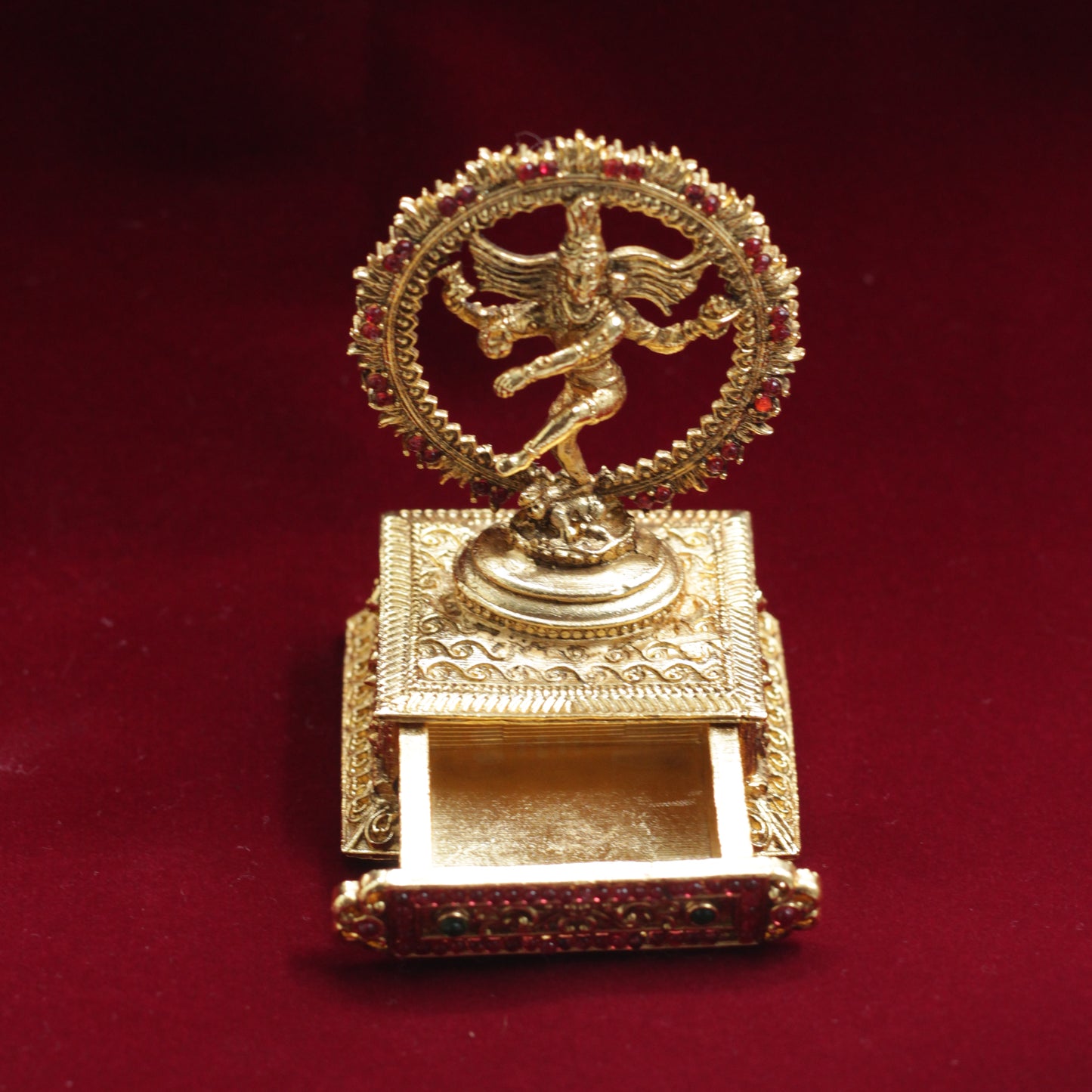 Premium Antique Divine Nataraja Halsi/Kumkum Box - Sindoor Dabbi