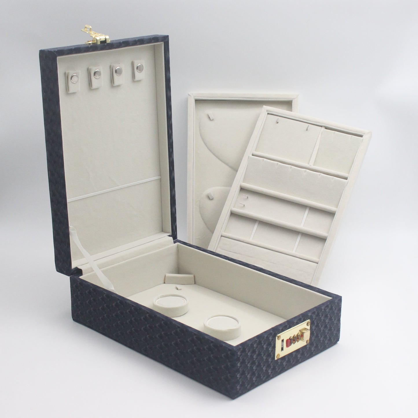 3 Layer Portable Number Lock Jewellery Storage Organiser