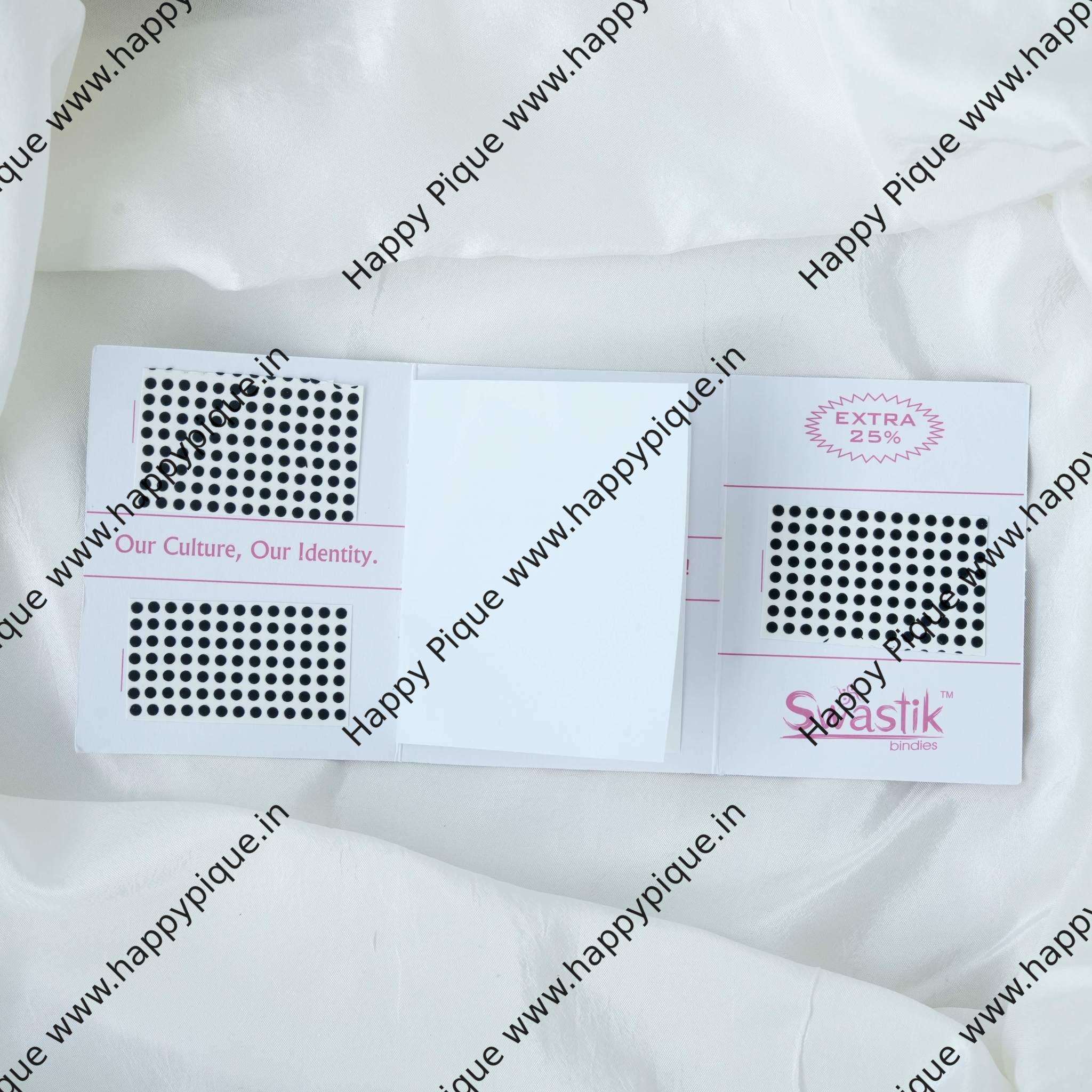 Plain Round Black Bindis Foldable Sheet - Size 2.5MM