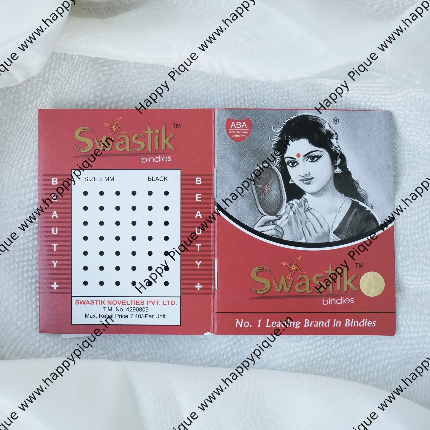 Plain Round Black Bindis Foldable Sheet - Size 2MM