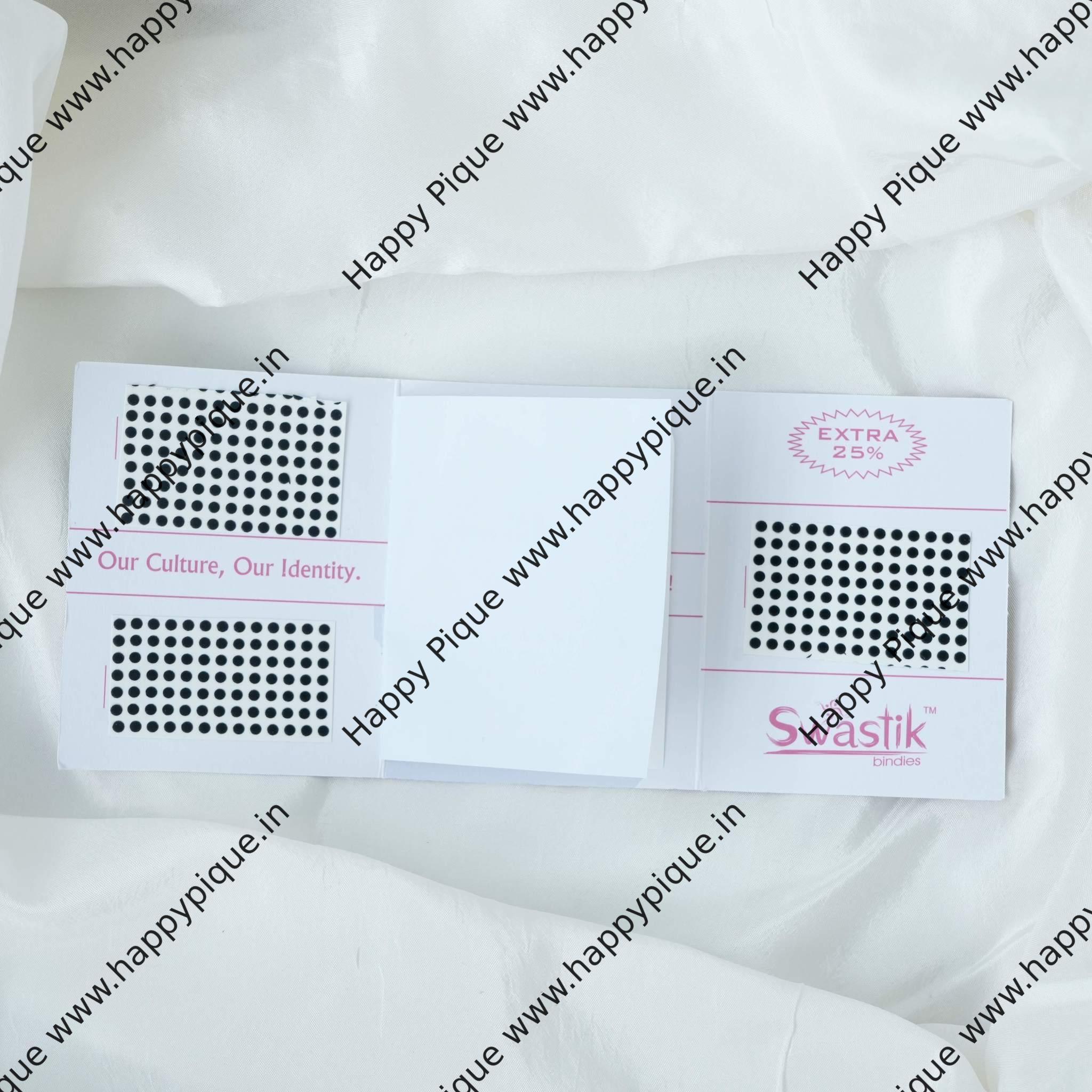 Plain Round Black Bindis Foldable Sheet - Size 2.5MM