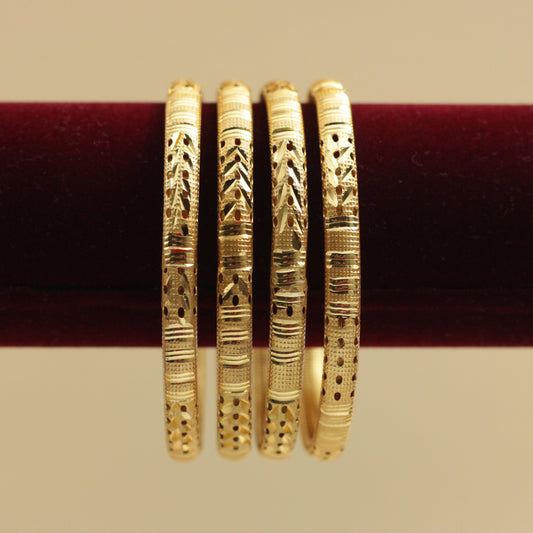 Gold Look Office/Daily Wear Set of 4 Bangles - 011