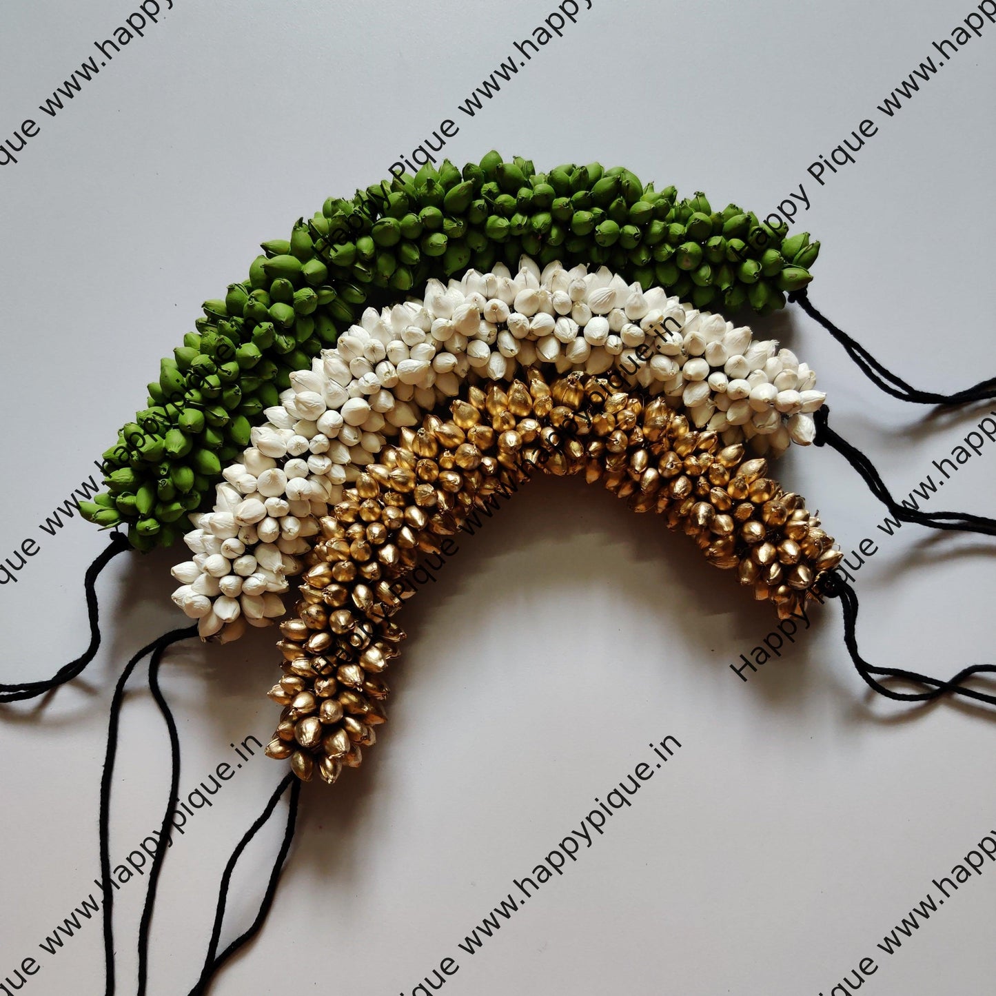 Thick Malli/Jasmine Bridal Hair Bun Artificial Flower Accessory Combo 4