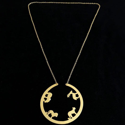 Contemporary Animals Crafted Gold Big Pendant Chain - Happy Pique 